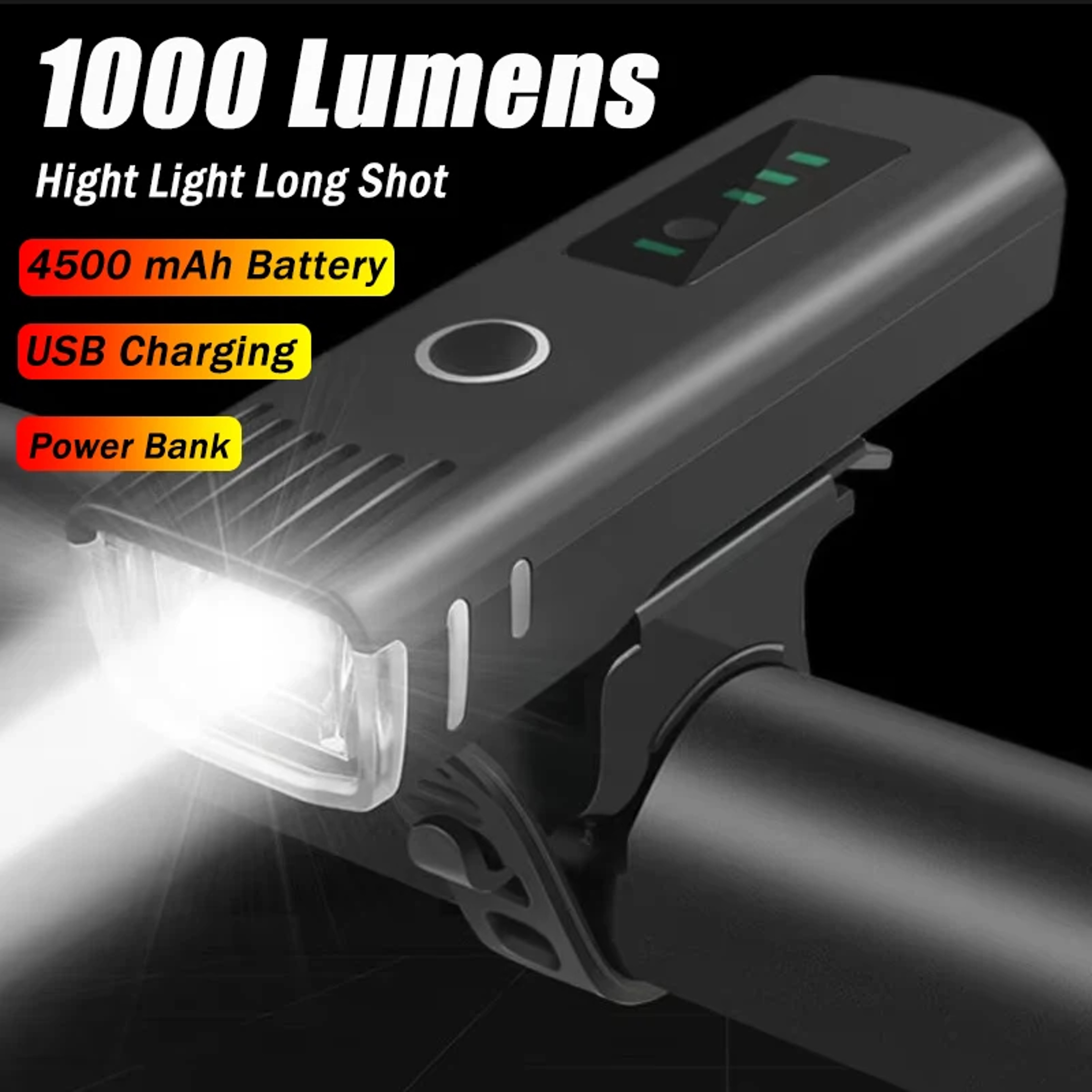 USB Rechargeable Bike Headlight with Water Resistance – view 1