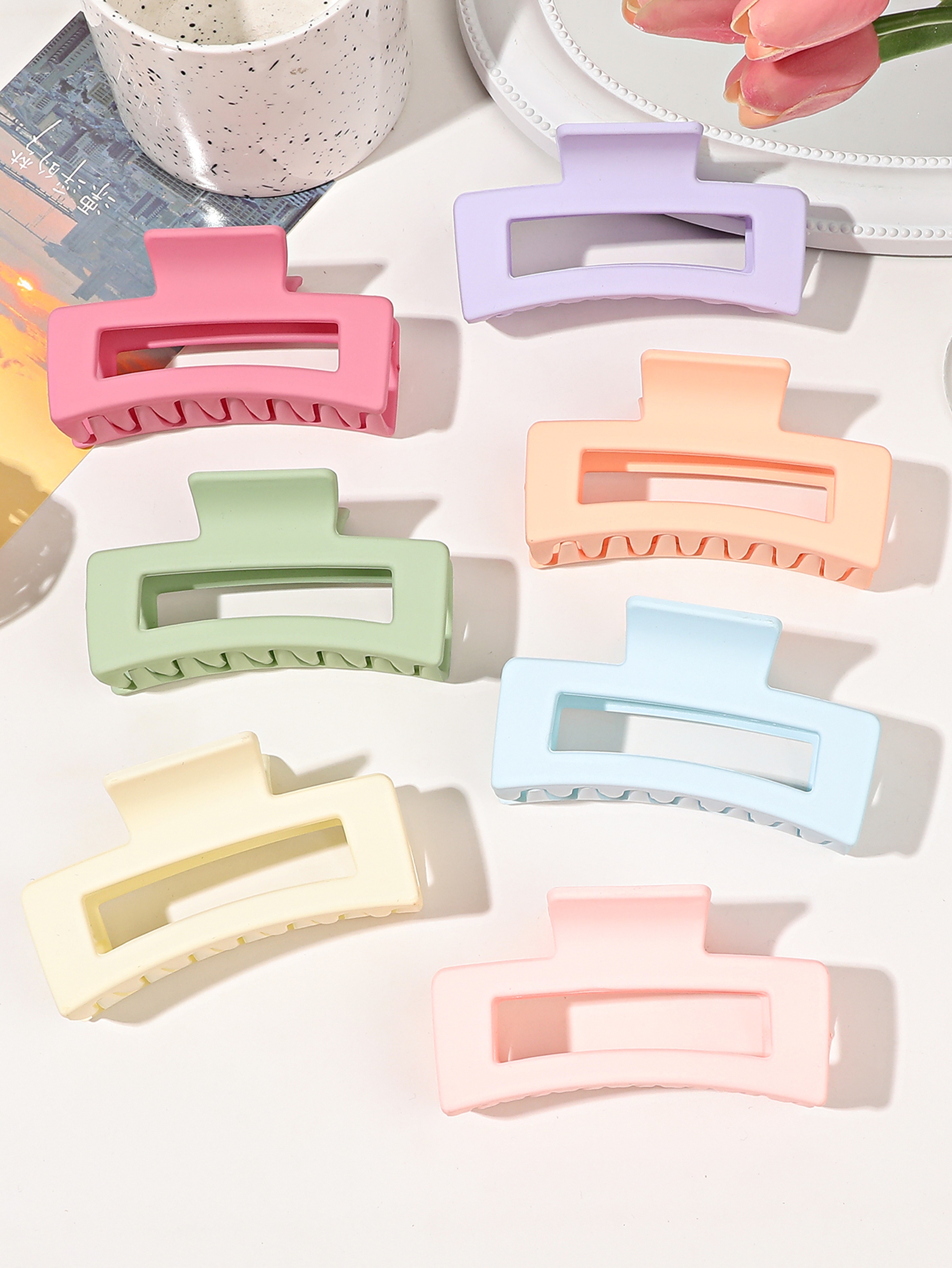 Medium Rectangle Hair Claw Clips with Matte Strong Hold Design – view 9