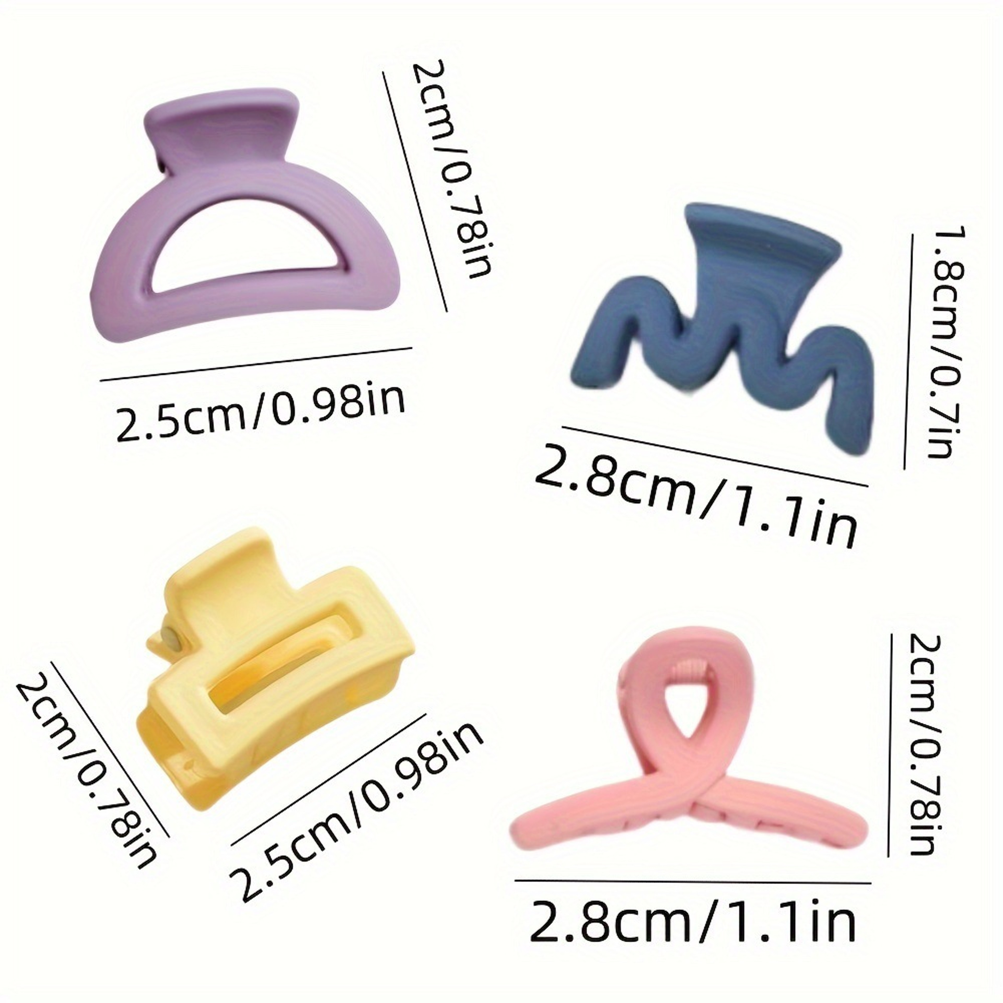 Matte Rectangle Hair Claw Clips with Geometric Design – view 6
