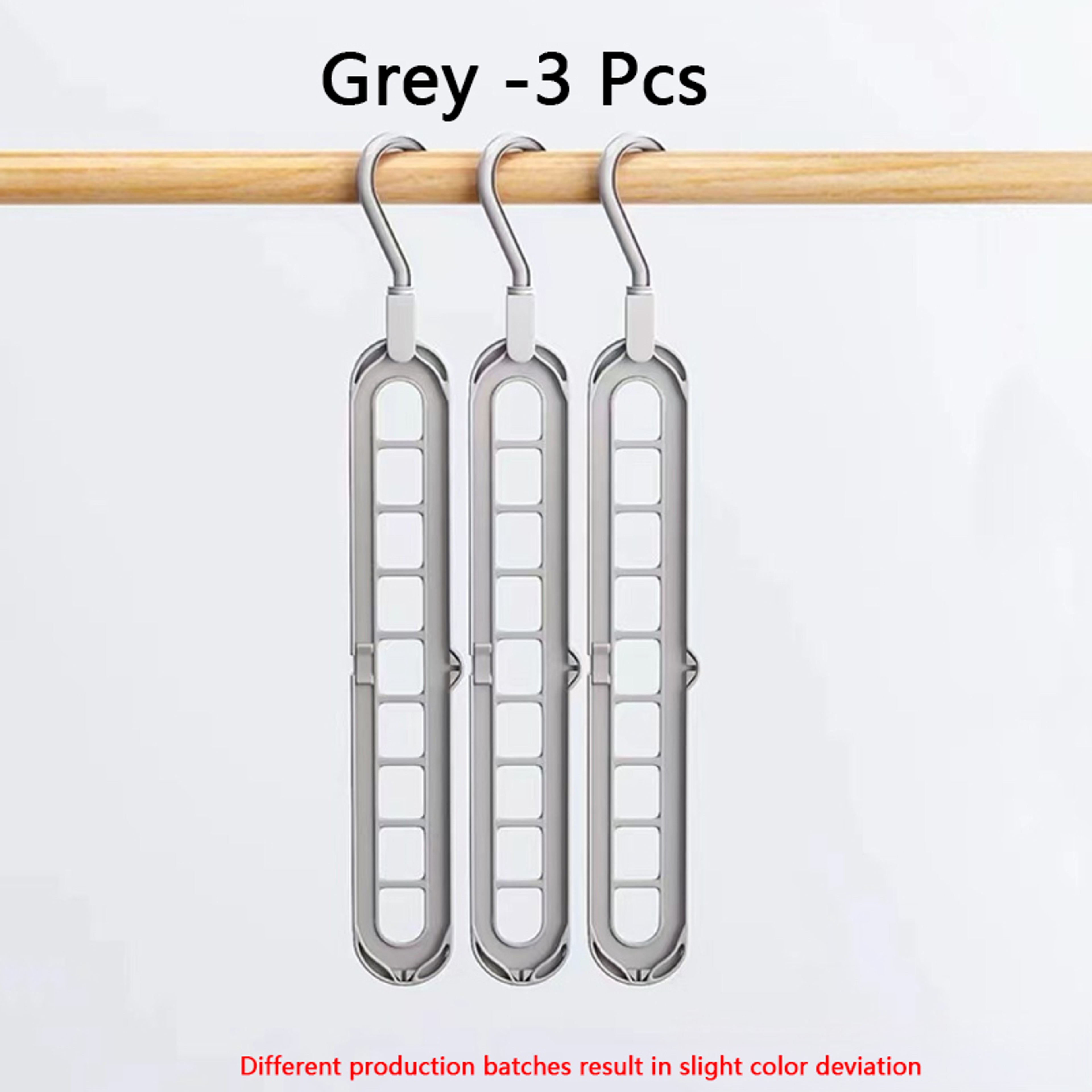 Nine Hole Space Saving Clothes Hanger Organizer three Piece Folding Set – view 9