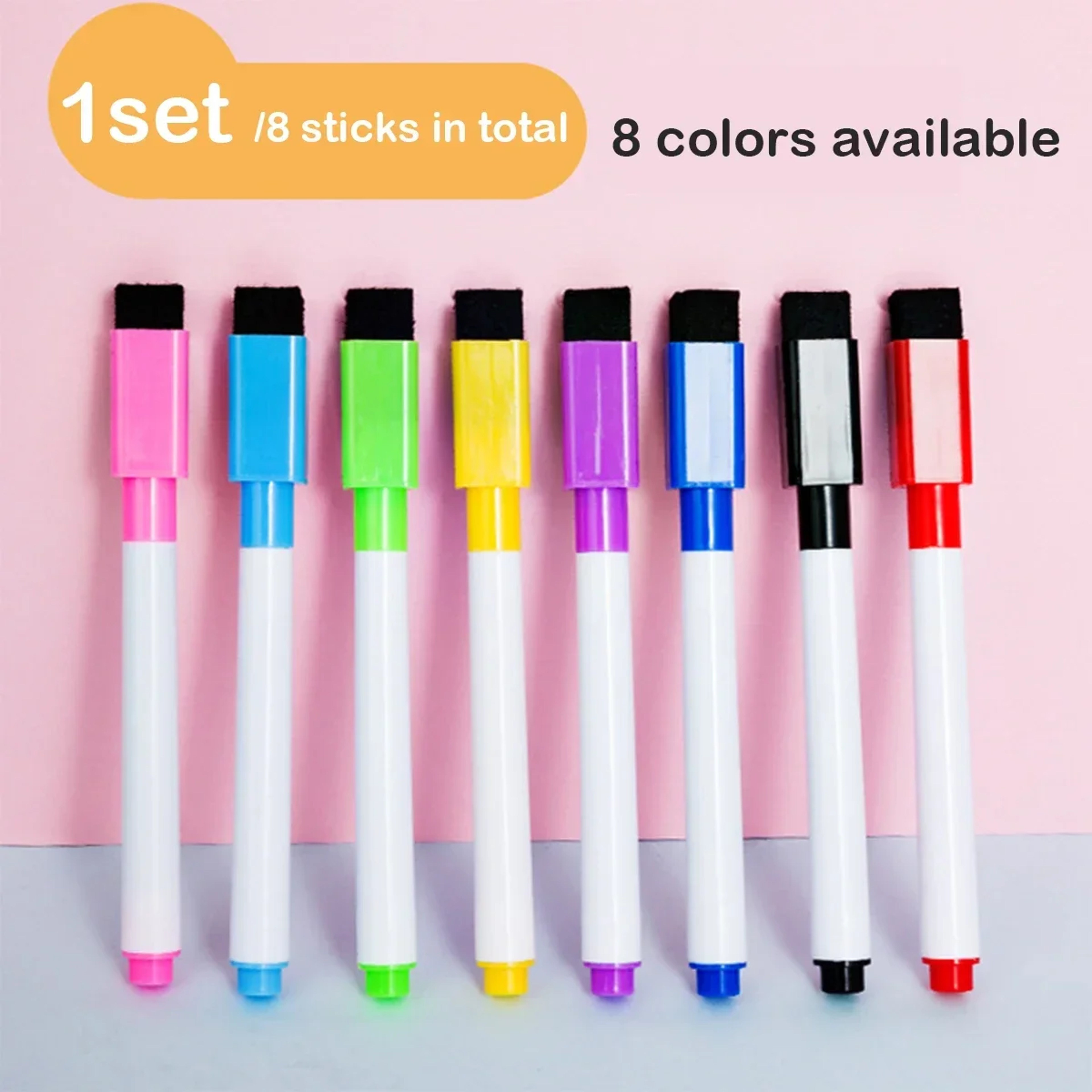 Magnetic Erasable Whiteboard Pens Six Piece Refillable Marker Set 4