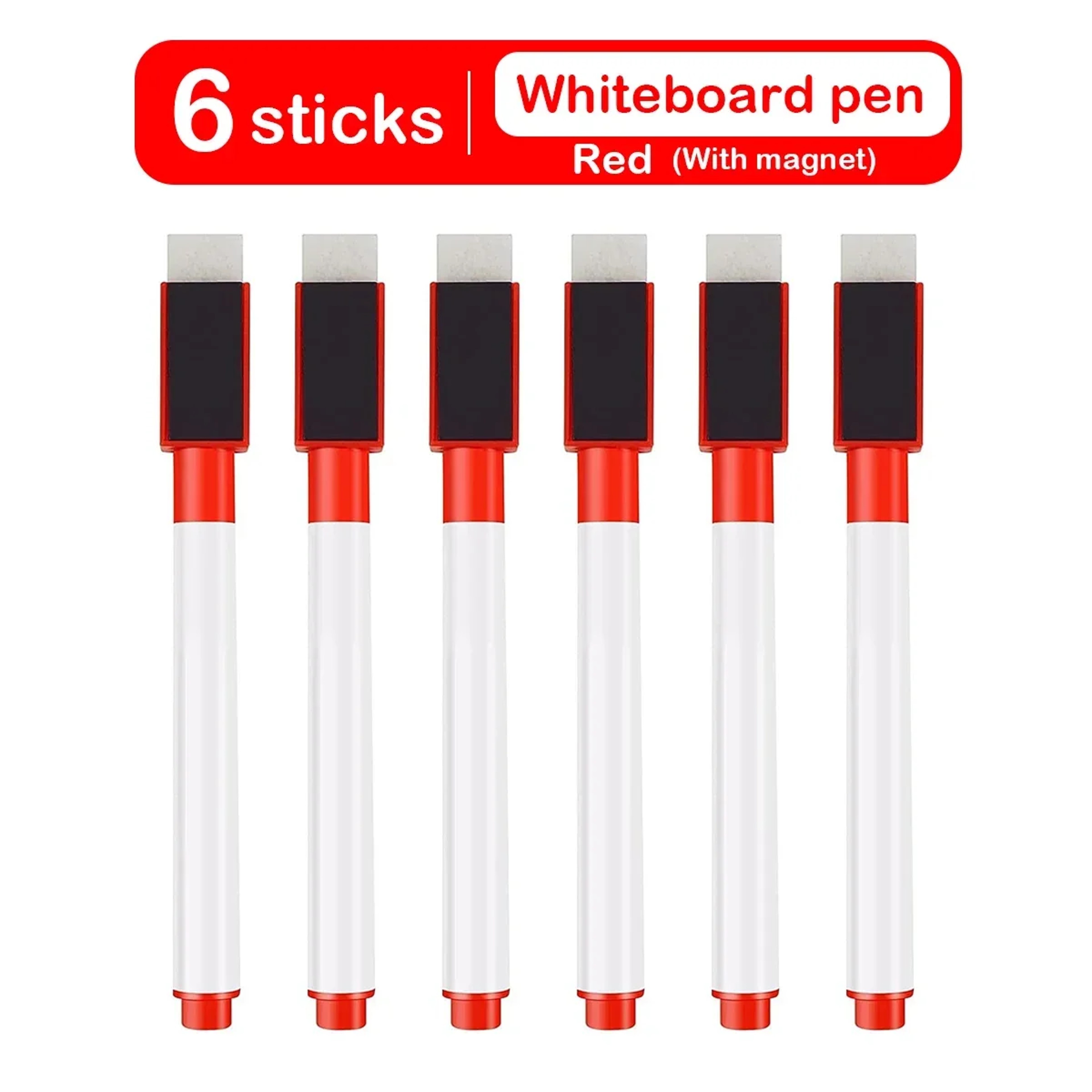 Magnetic Erasable Whiteboard Pens Six Piece Refillable Marker Set 11