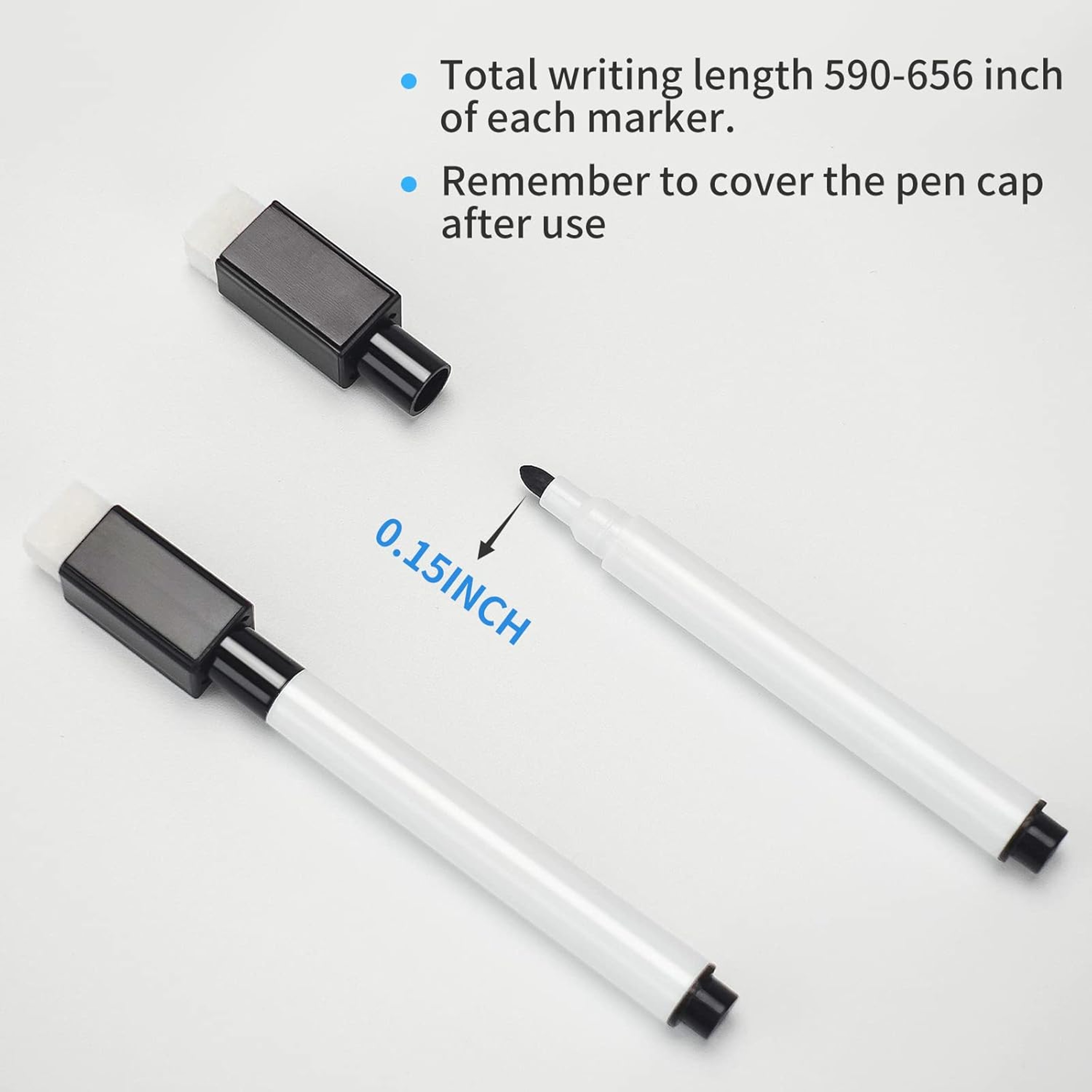 Black Fine Point Dry Erase Markers With Eraser Caps 2
