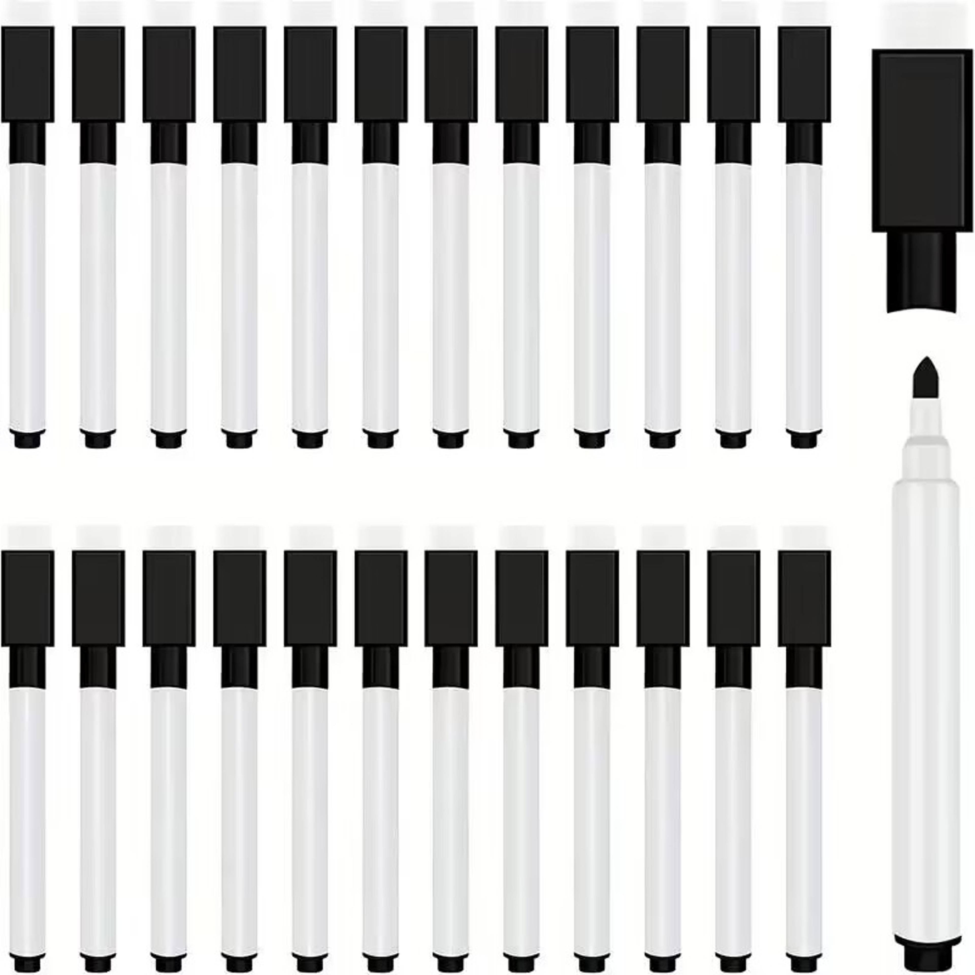 Black Fine Point Dry Erase Markers With Eraser Caps 5