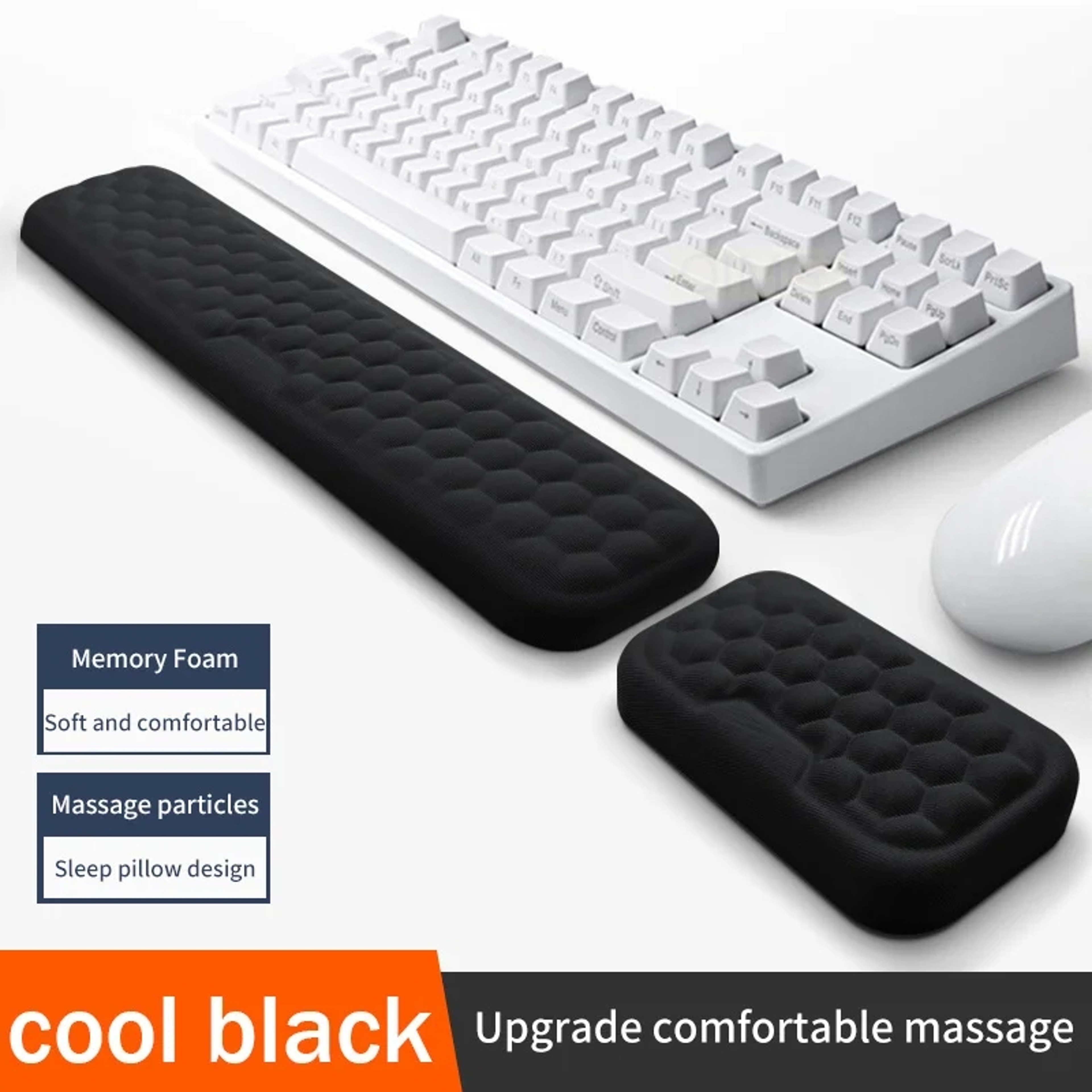 Memory Foam Keyboard And Mouse Wrist Rest Pad With Fabric Surface 1