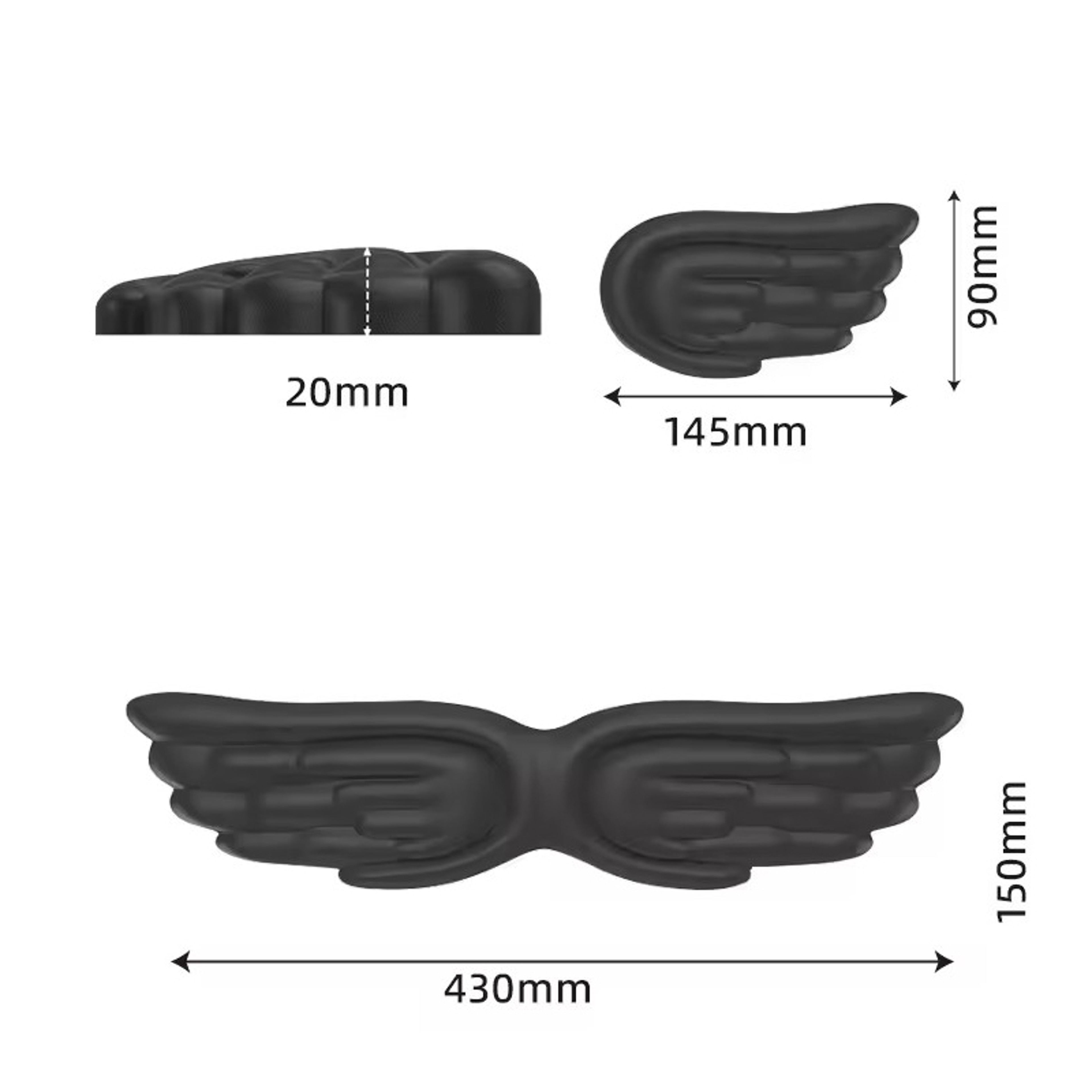 Angel Wing Wrist Rest Set With Silicone Keyboard And Mouse Hand Support 2