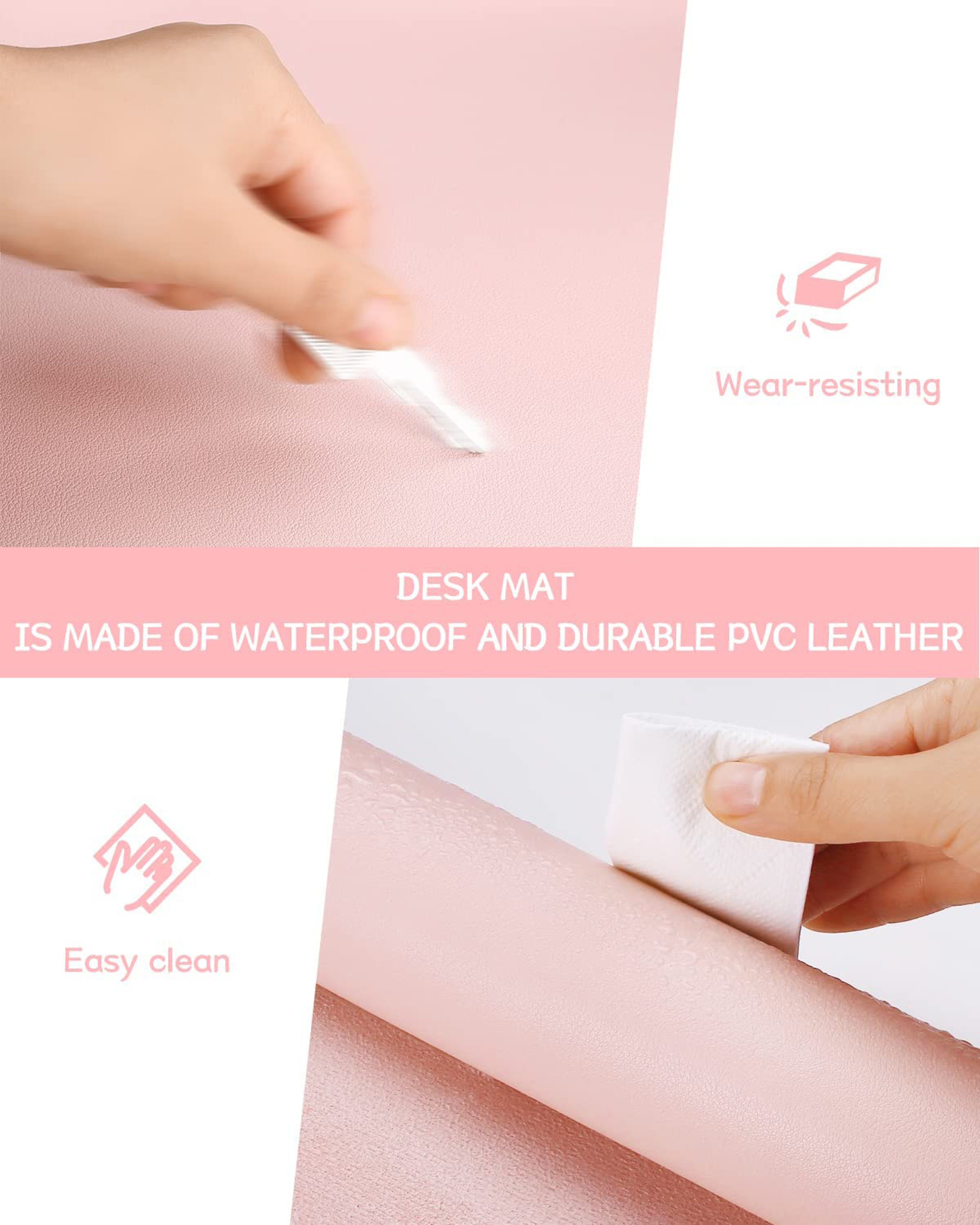 Waterproof Leather Desk Mat Non Slip Mouse Pad and Keyboard Protector – view 4