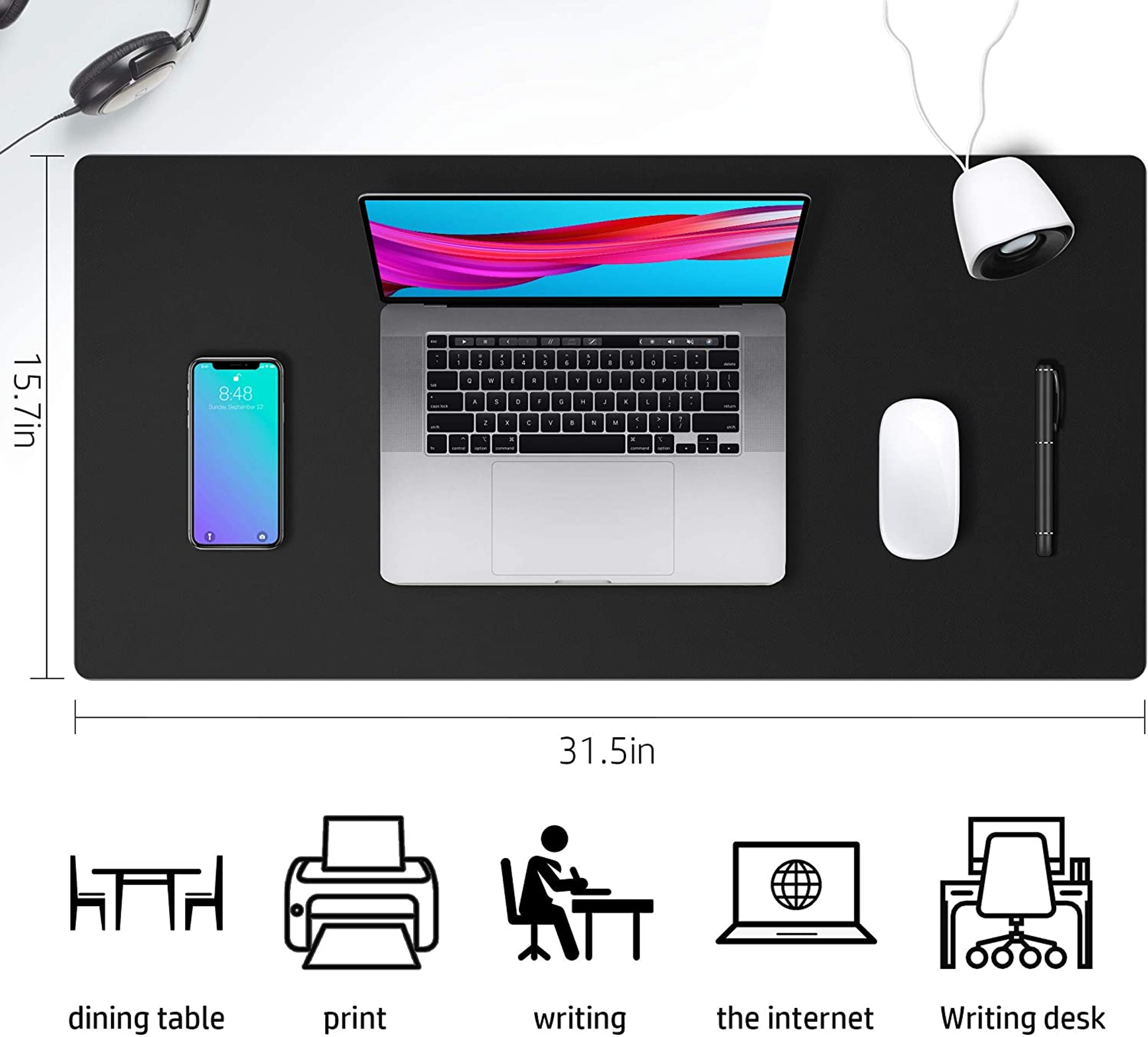 Waterproof Leather Desk Mat Non Slip Mouse Pad and Keyboard Protector – view 7