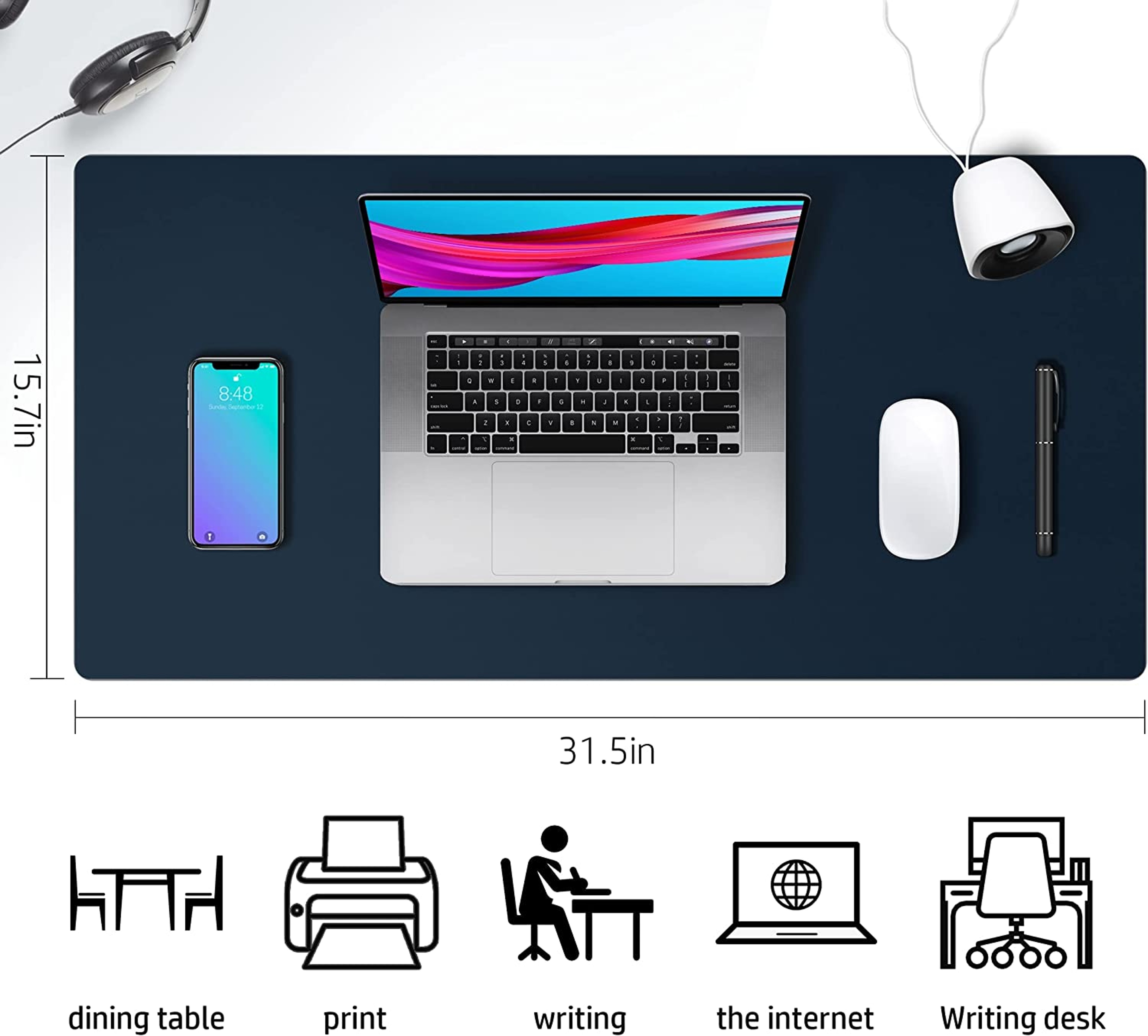 Waterproof Leather Desk Mat Non Slip Mouse Pad and Keyboard Protector – view 11