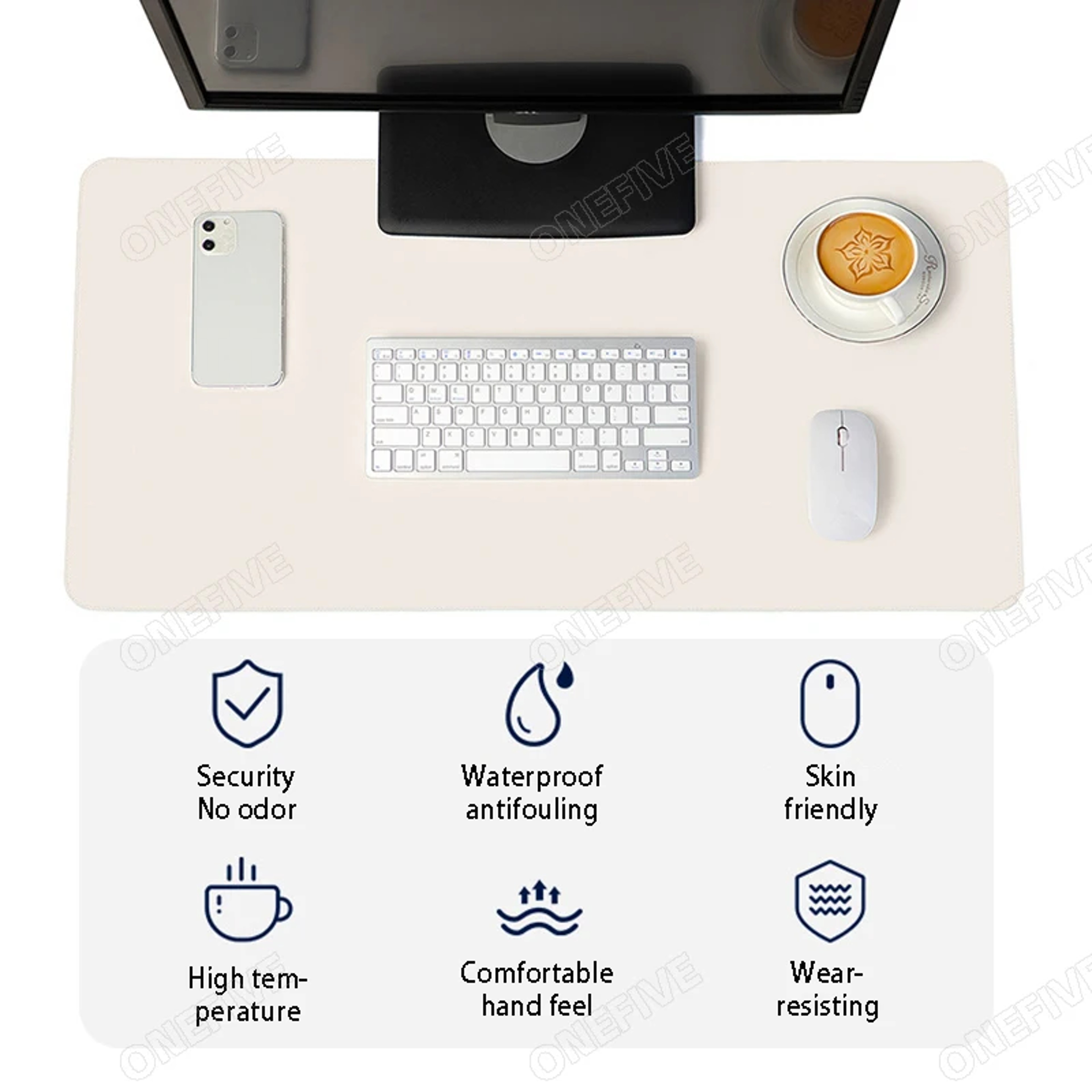 Large Leather Desk Mat Waterproof Two Tone Mouse Pad 3