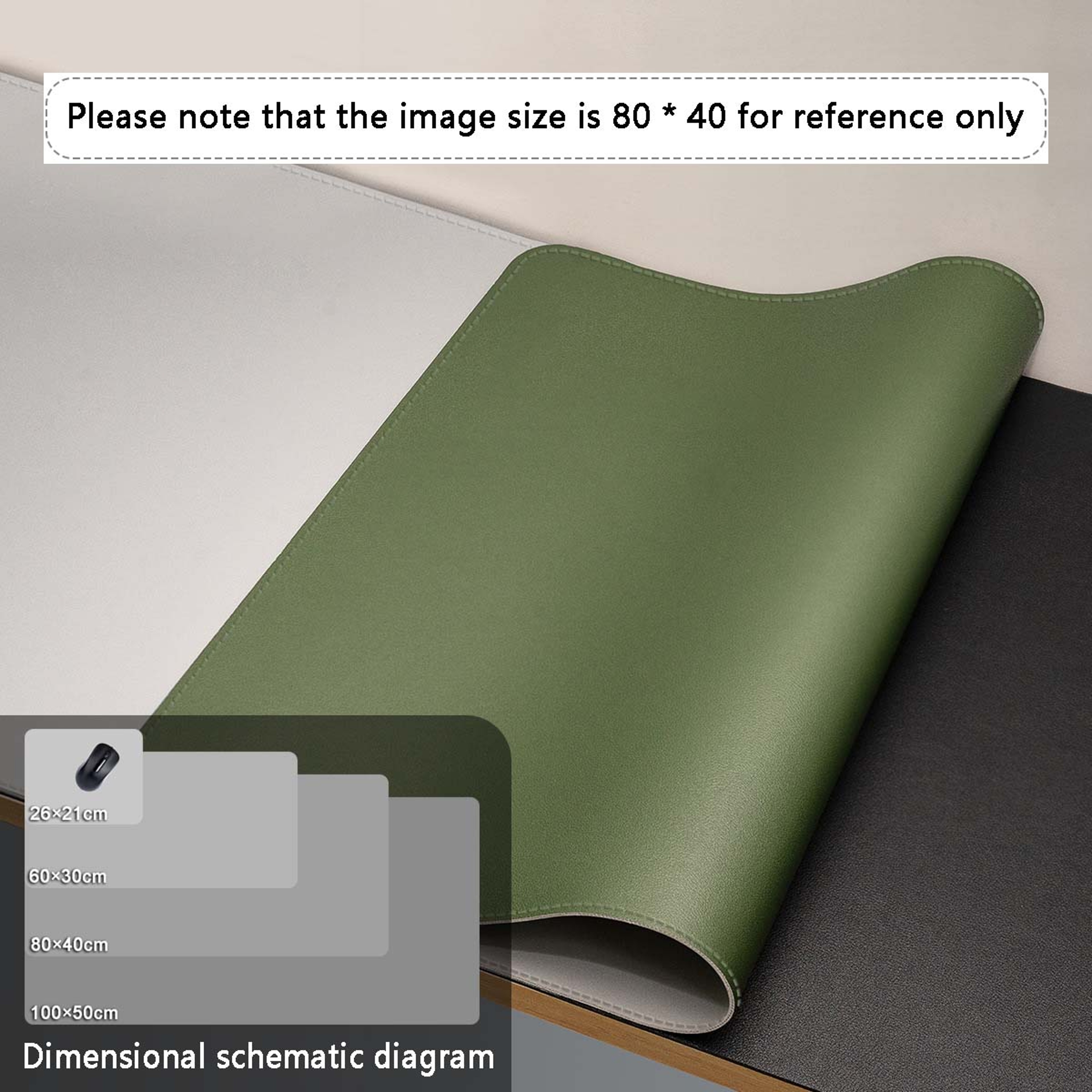 Large Leather Desk Mat Waterproof Two Tone Mouse Pad 8