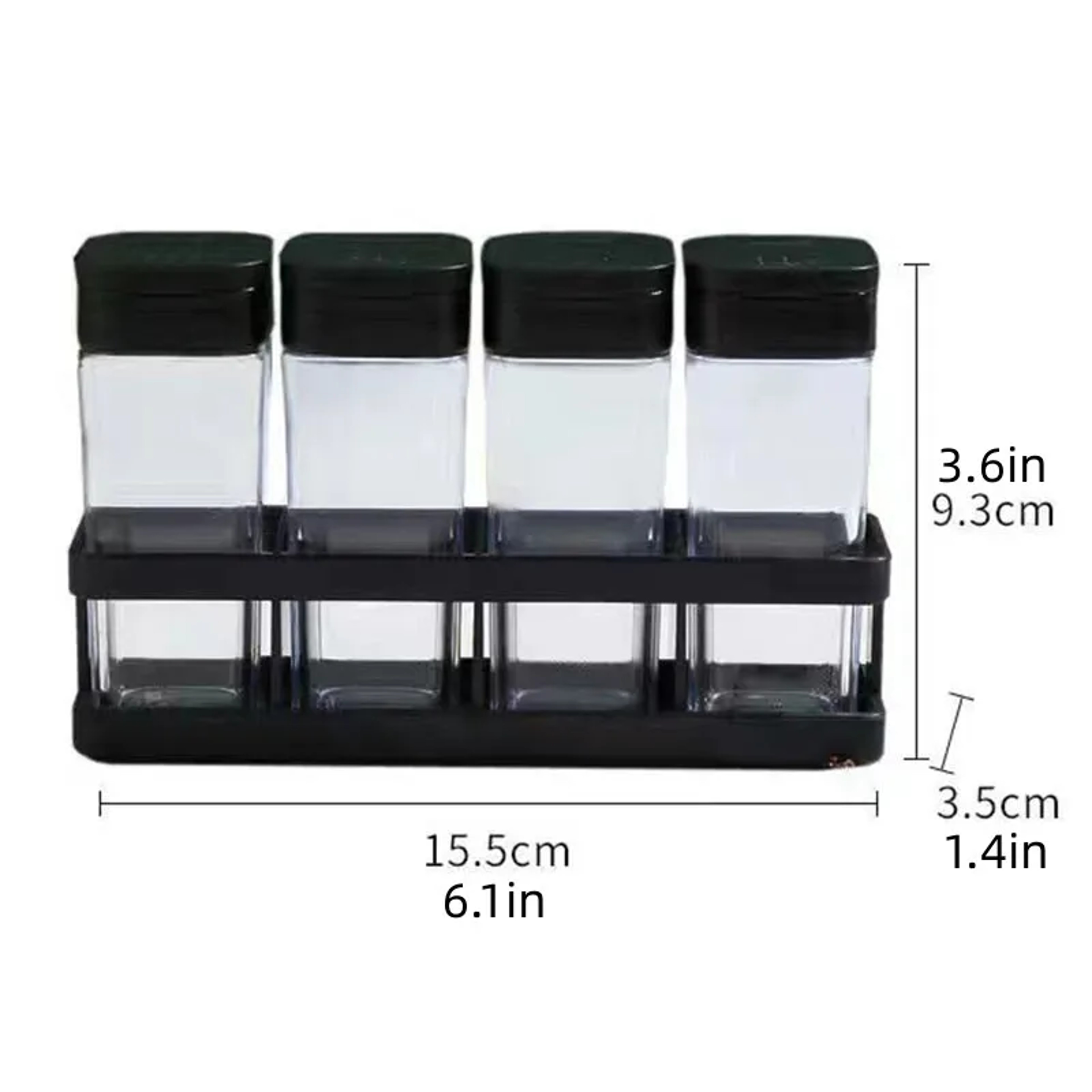 Stackable Spice Organizer Set With Airtight Lids And Plastic Storage Jars 6