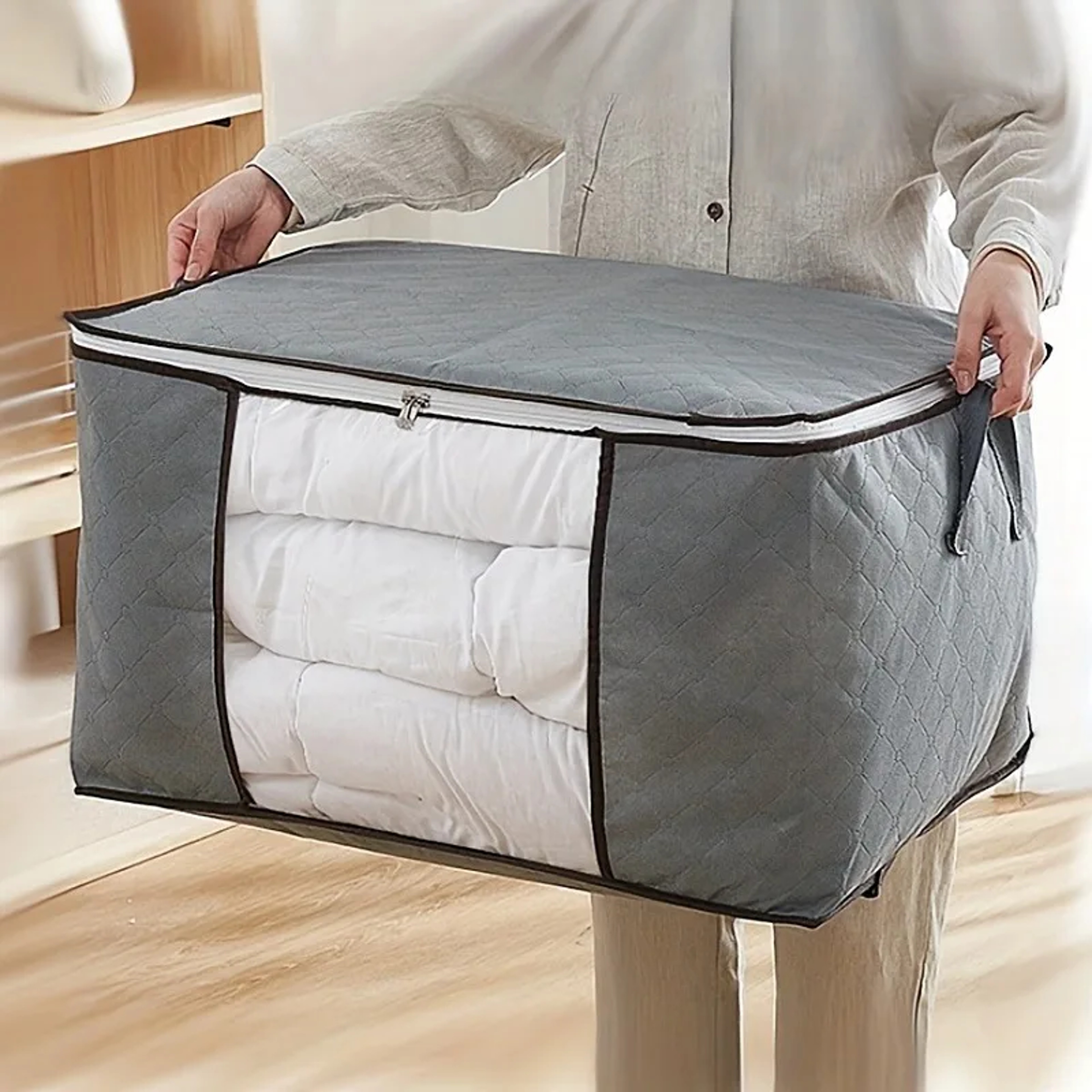 Foldable Non Woven Storage Bag Reusable Large Capacity Closet Organizer Pouch 1
