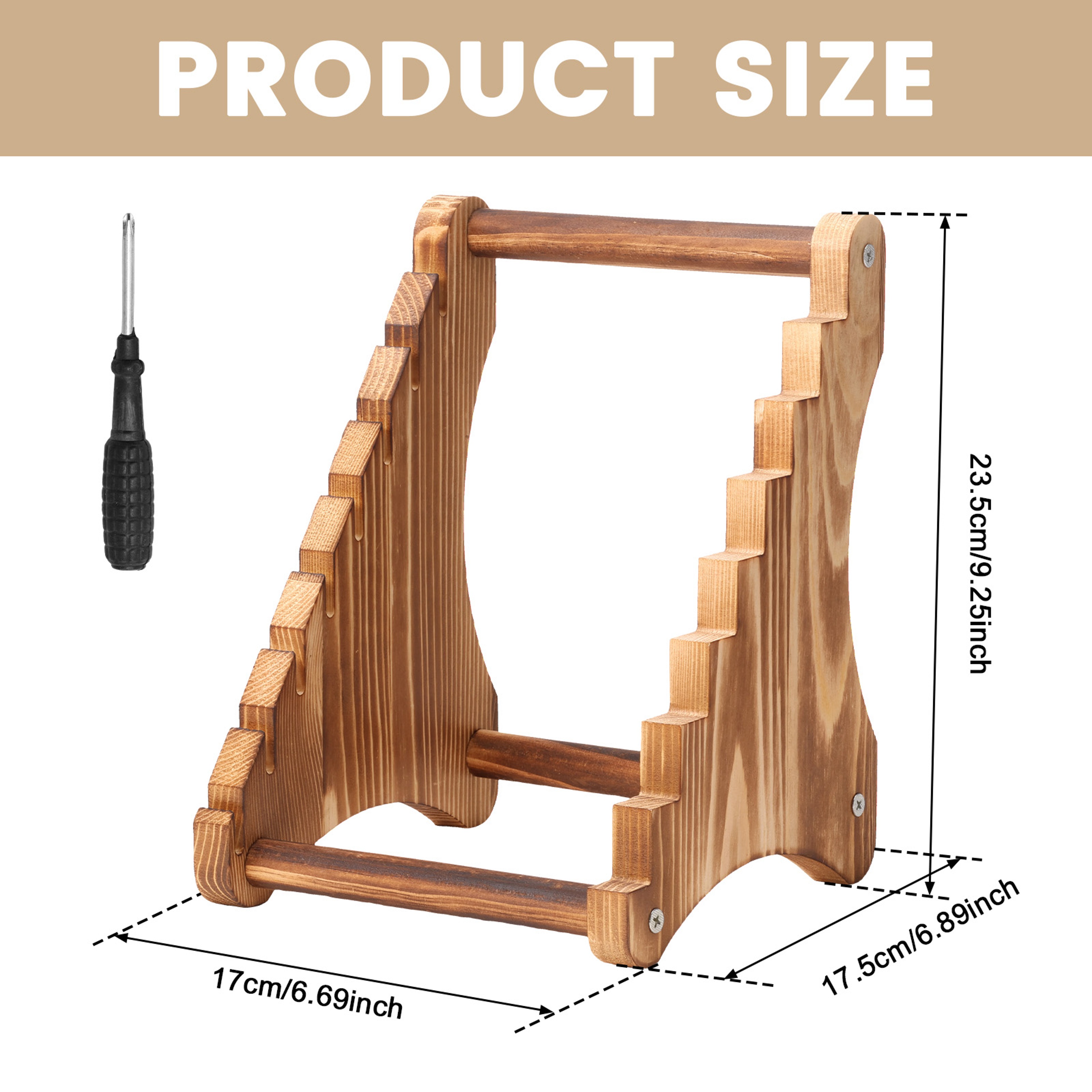 Seven Layer Wooden Knife Stand With ScrewFastened Kitchen Knife Storage Rack 2