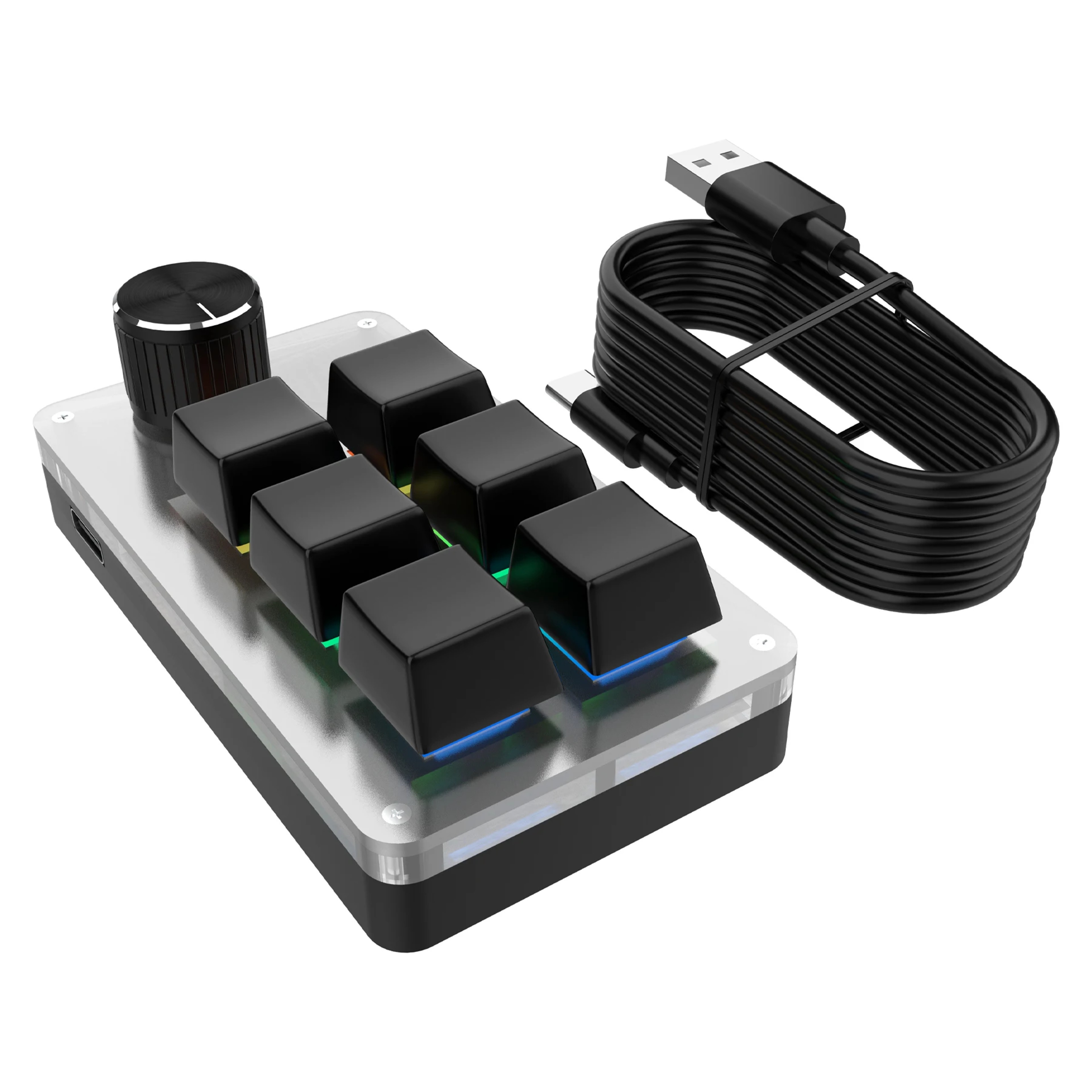 Programmable Mechanical Macro Keypad With Knob And RGB Backlighting 0