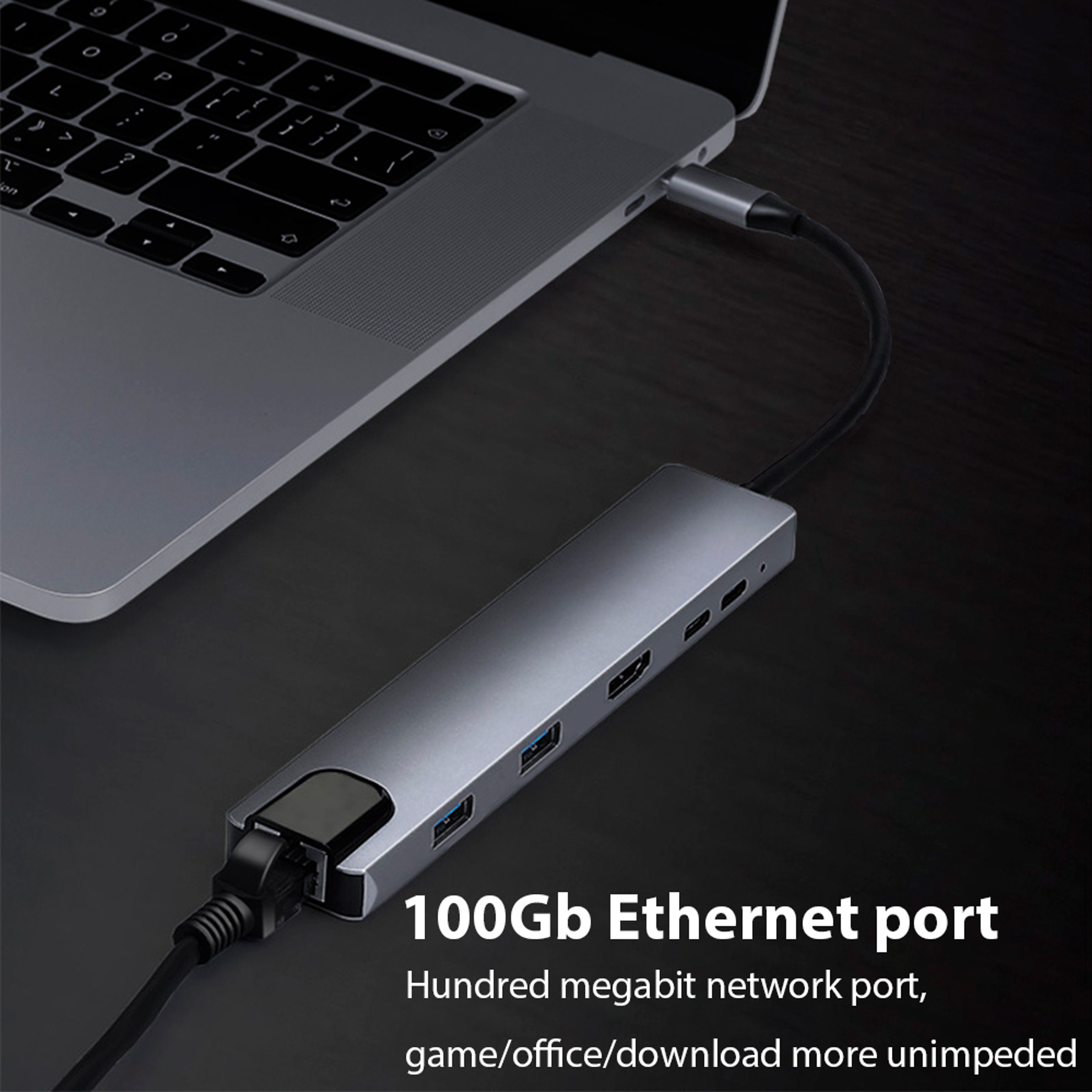 USBC Hub With HDMI Ethernet And Charging Support 4