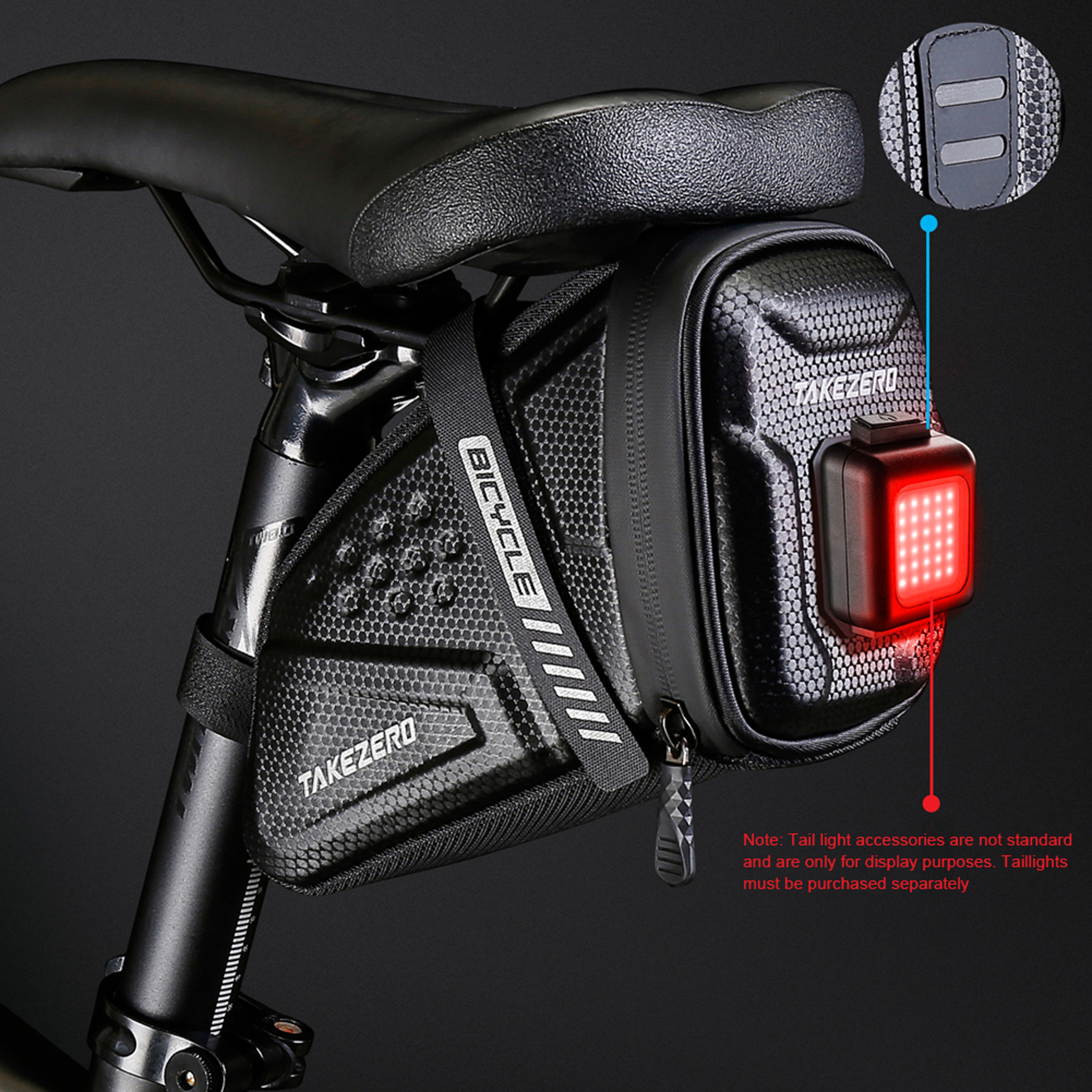 Waterproof Bicycle Saddle Bag With Reflective Details And Rear Storage 5
