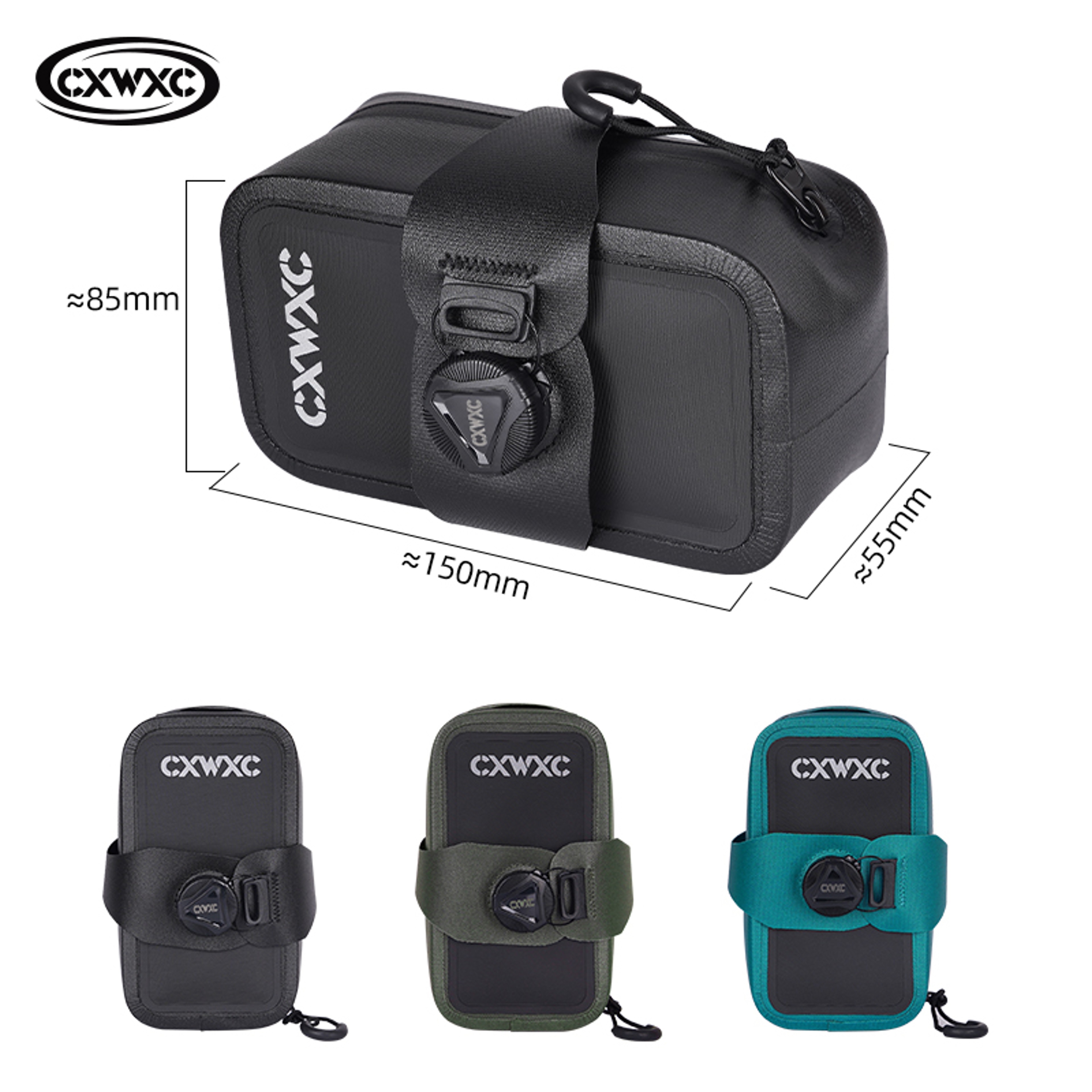 Waterproof Bicycle Saddle Bag 06L With SelfLocking Knob And Sealed Zipper 1