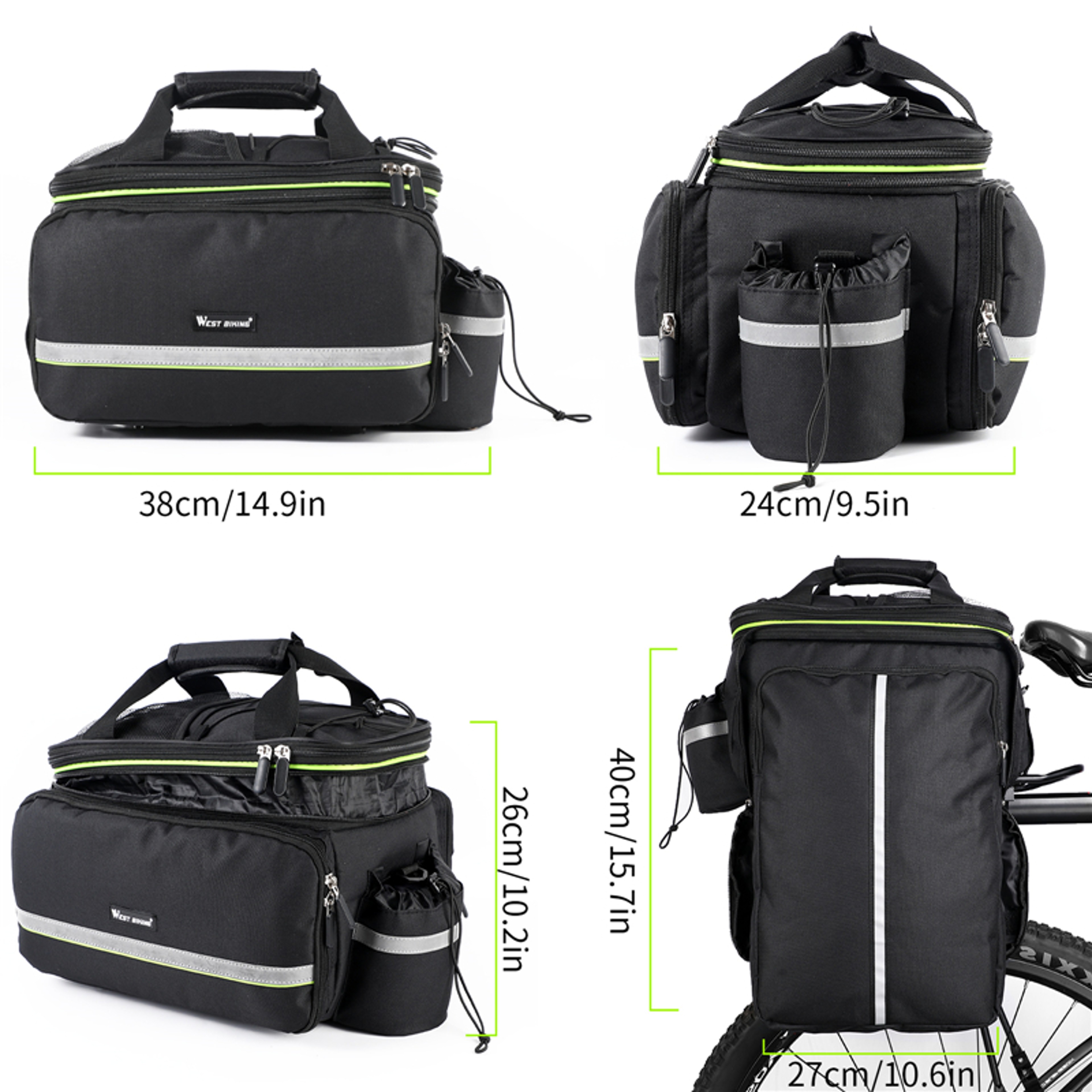 Waterproof Bike Rear Rack Bag With Expandable Storage 5