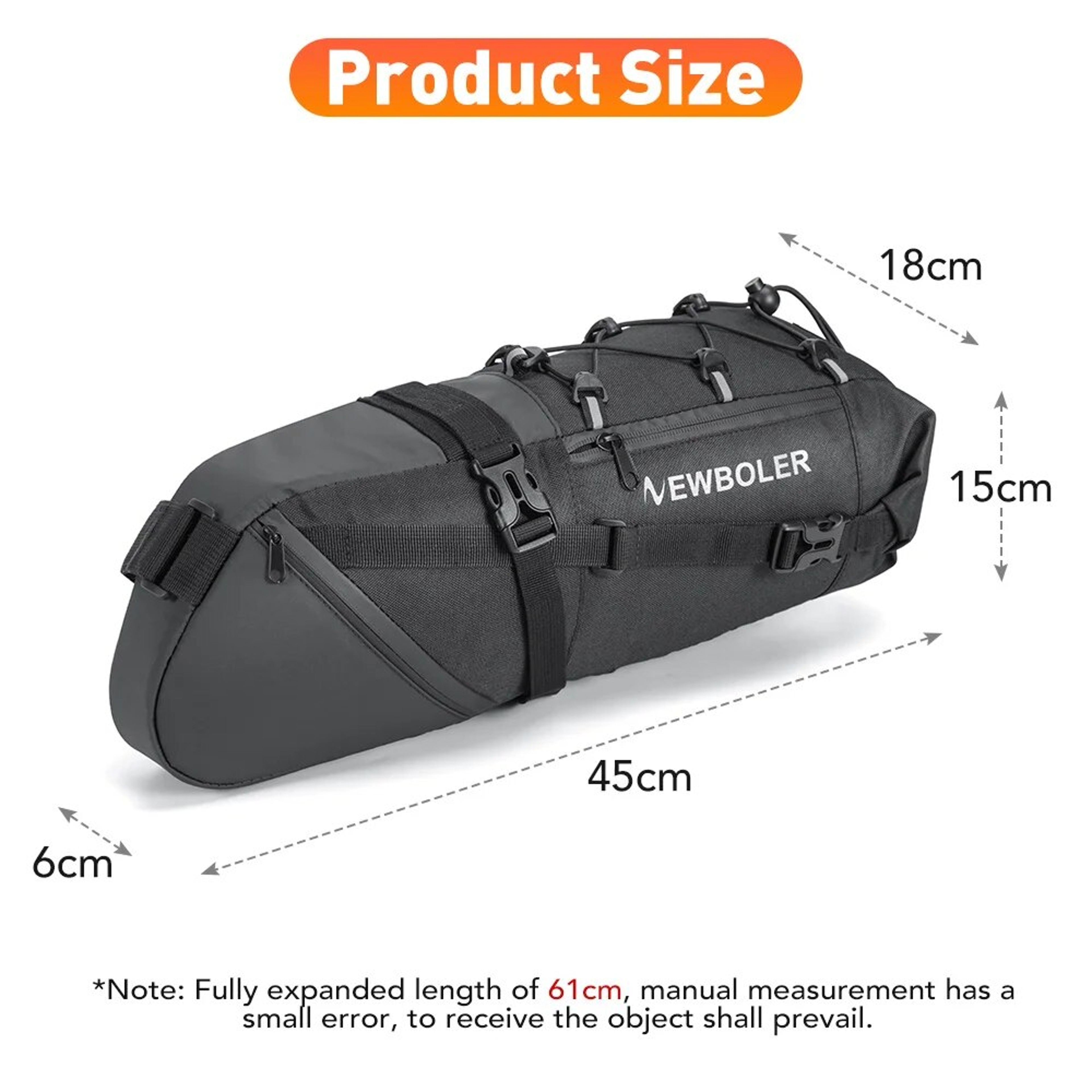 Waterproof Bike Saddle Bag Foldable Rear Storage Bag For Cycling 1