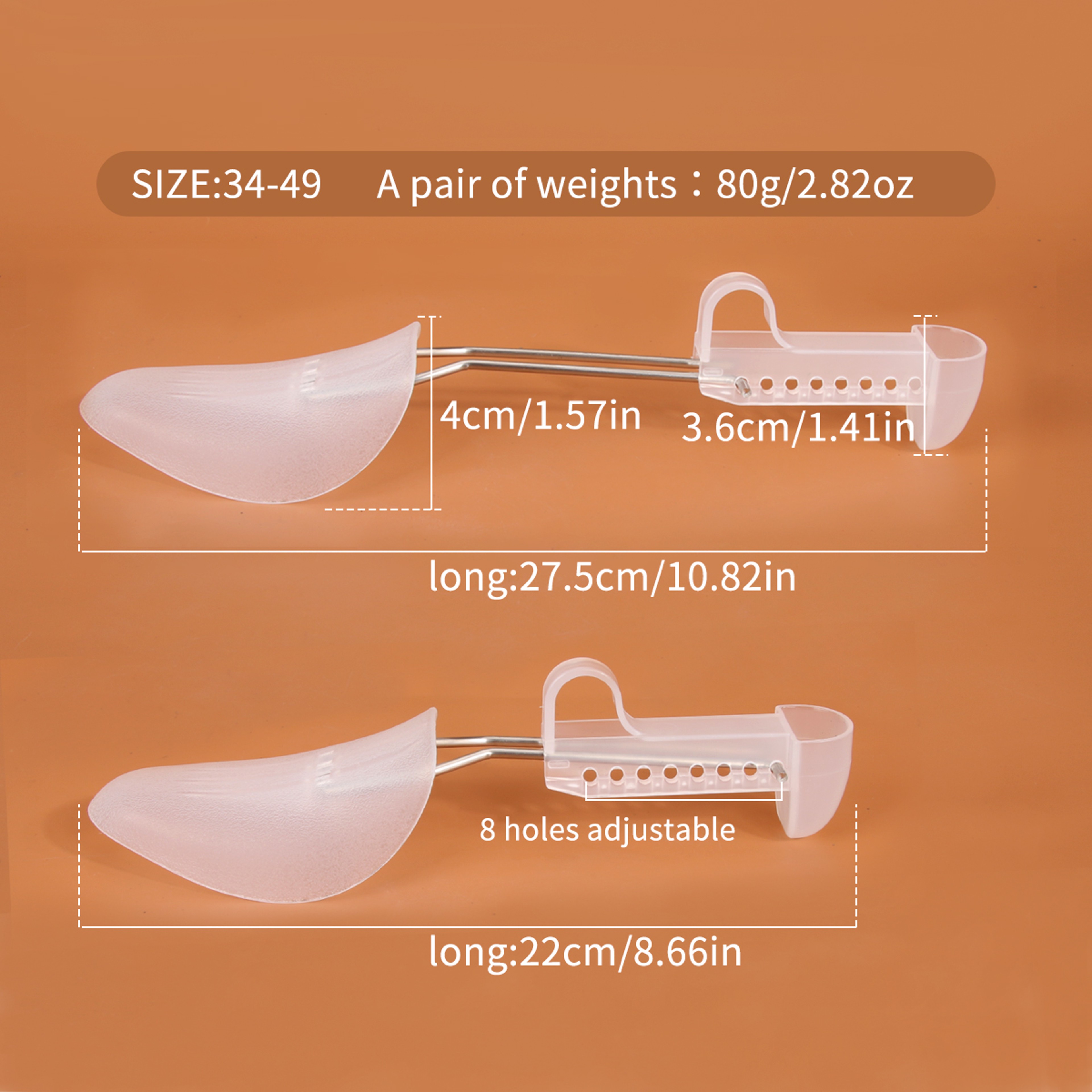 Adjustable Plastic Shoe Trees for Men and Women one Pair in Two Sizes – view 2
