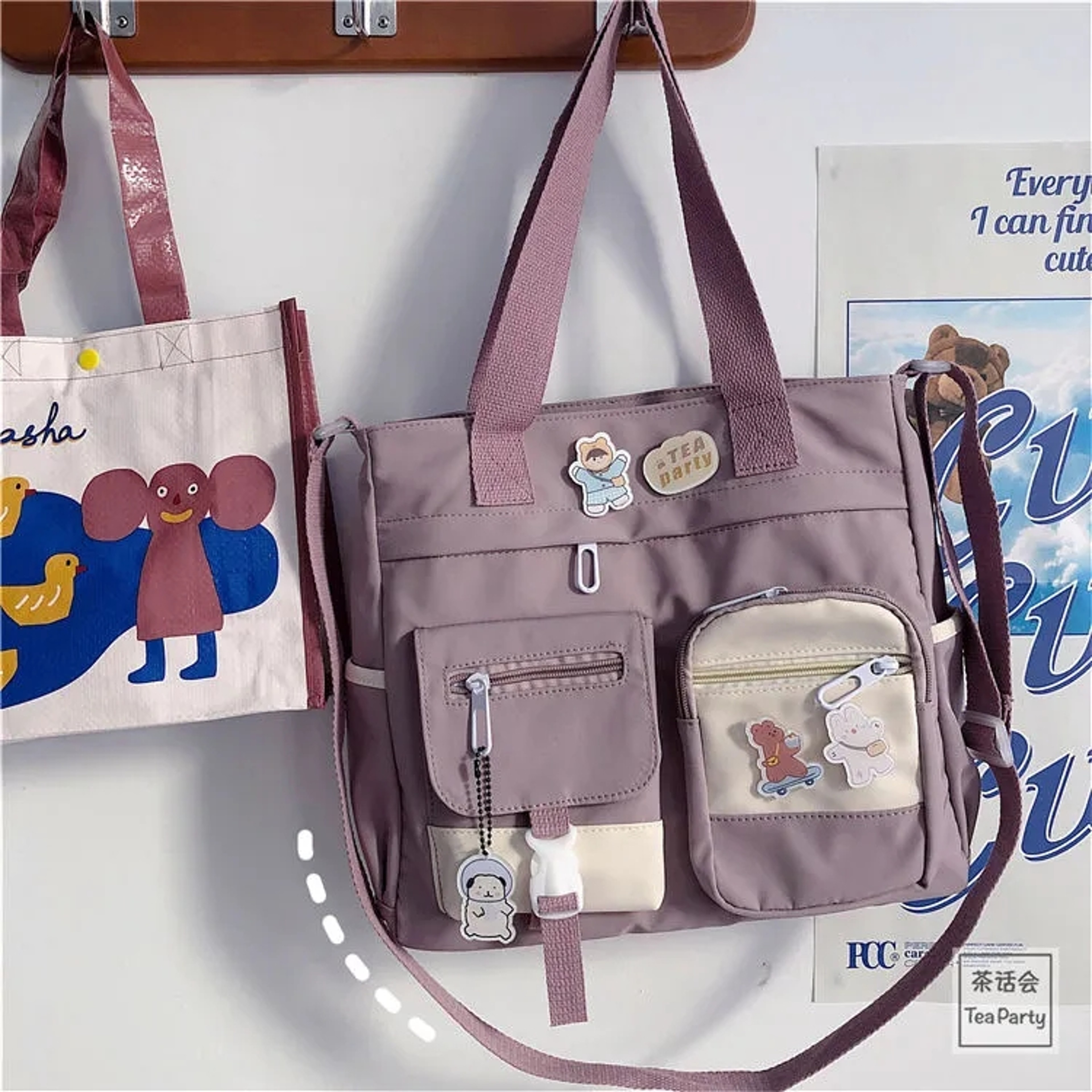 Womens Waterproof Nylon Crossbody Bag with Patchwork Design and Zipper Closure – view 10