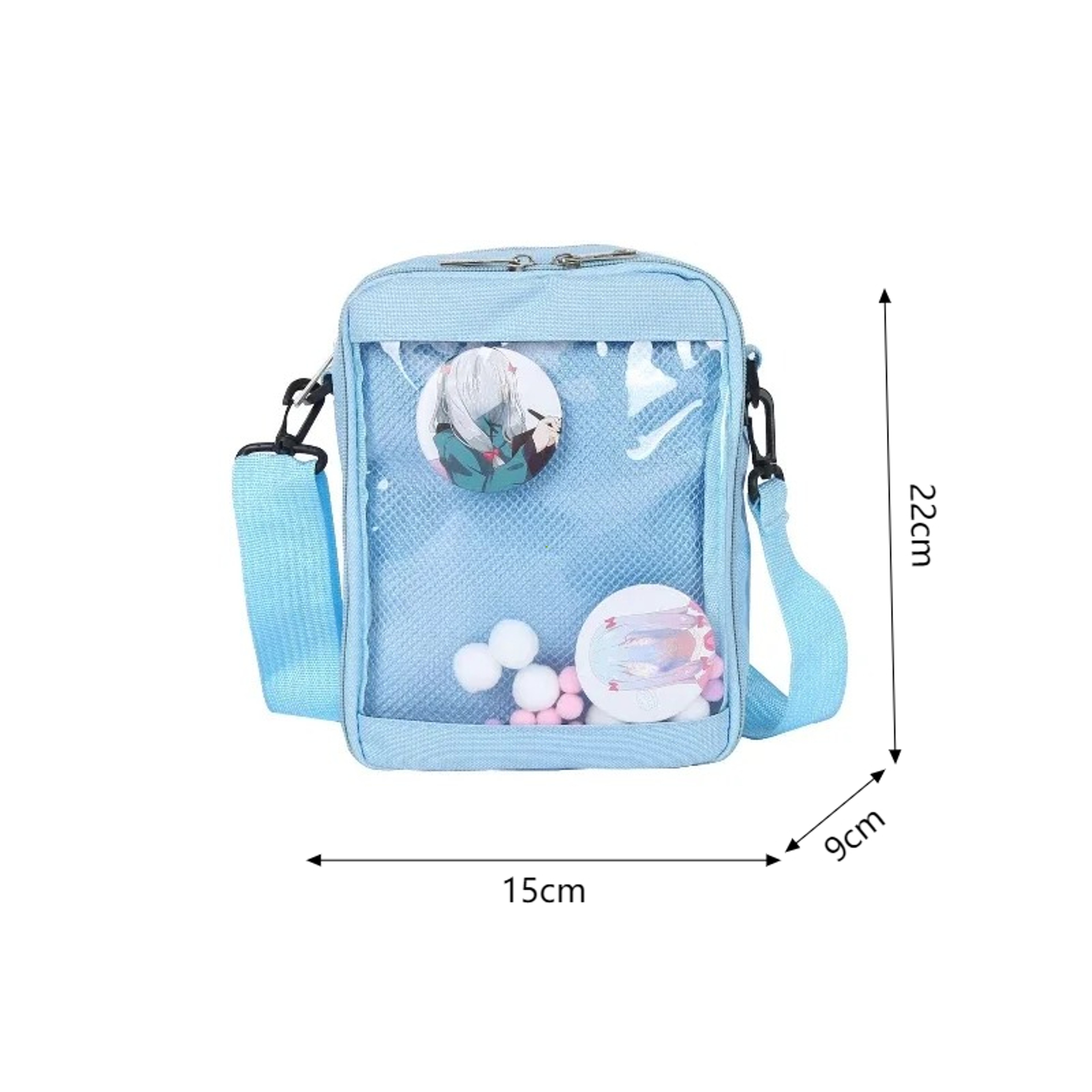 Womens Transparent Ita Crossbody Bag with Zipper Closure – view 8