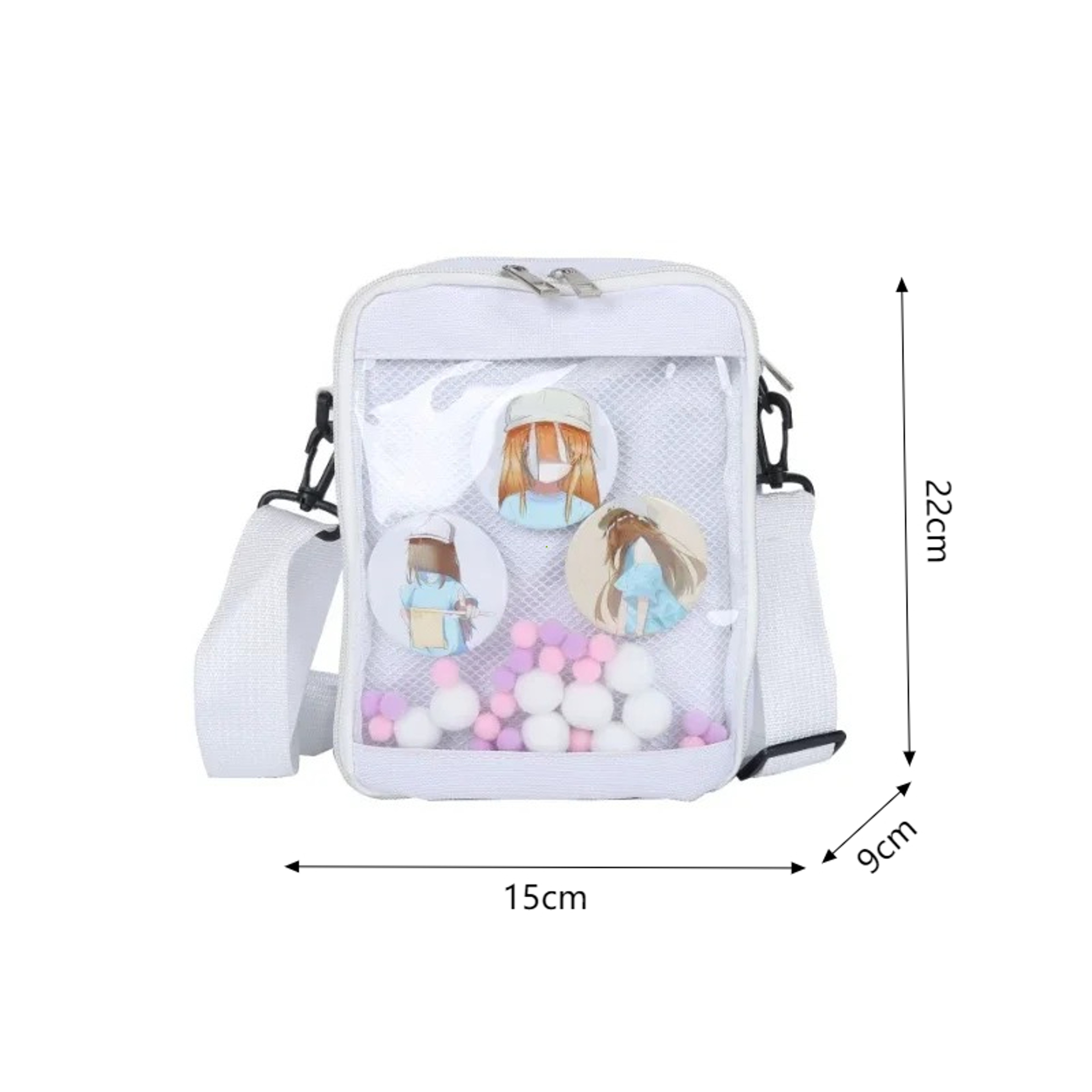 Womens Transparent Ita Crossbody Bag with Zipper Closure – view 14