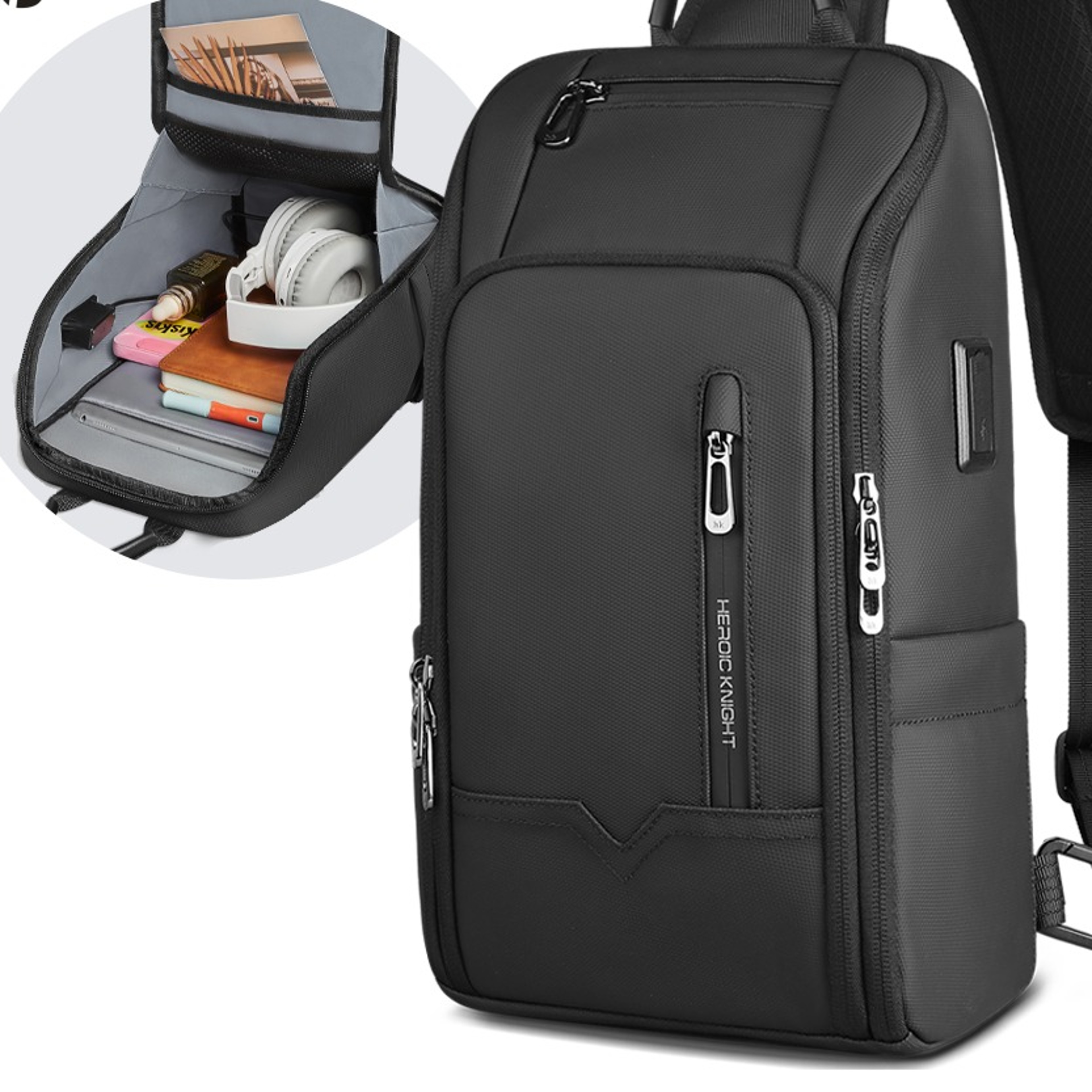 Waterproof Crossbody Sling Bag with MultiPocket Storage and Detachable Strapjpg
