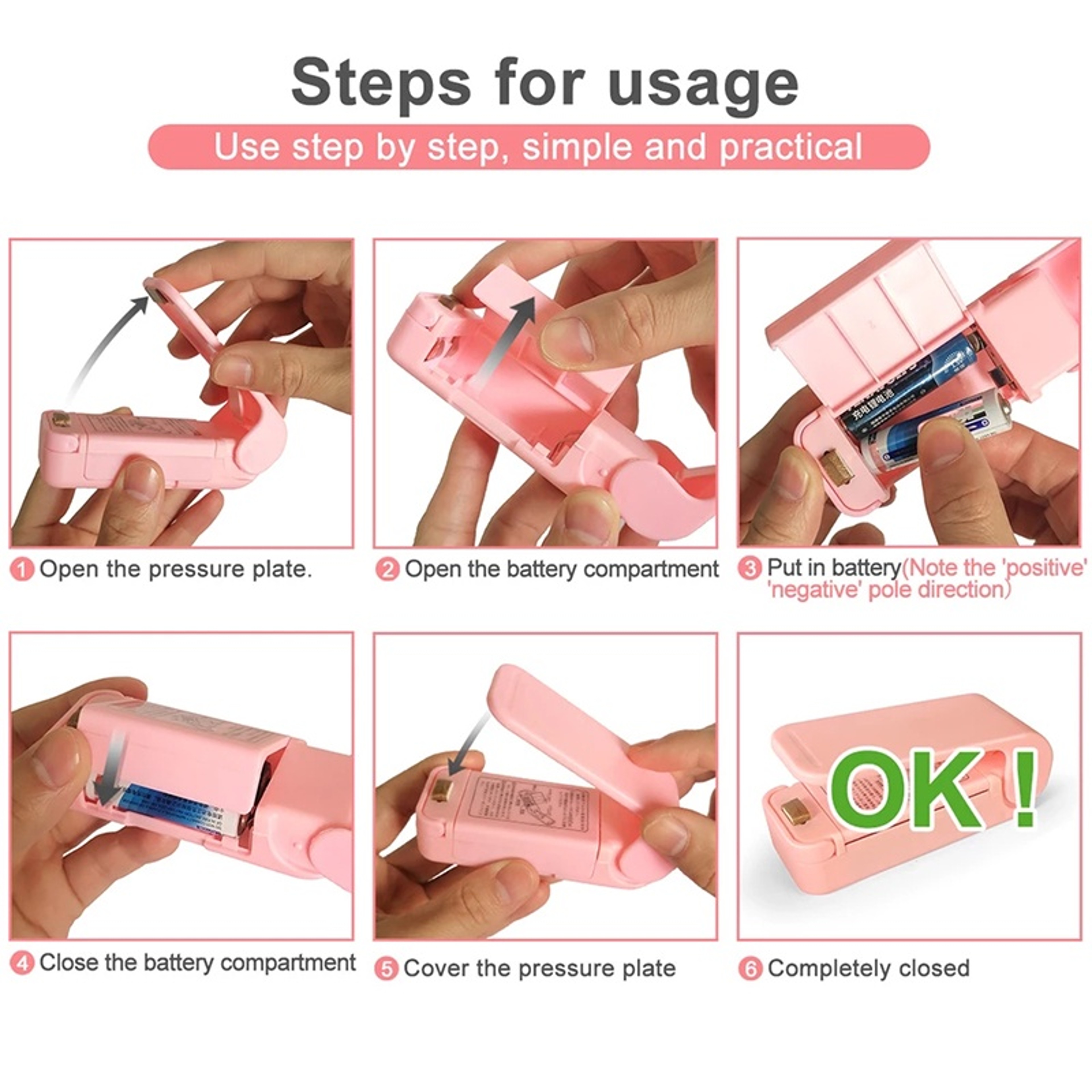 Mini Handheld Heat Bag Sealer for Plastic Food Bags Battery Powered – view 4