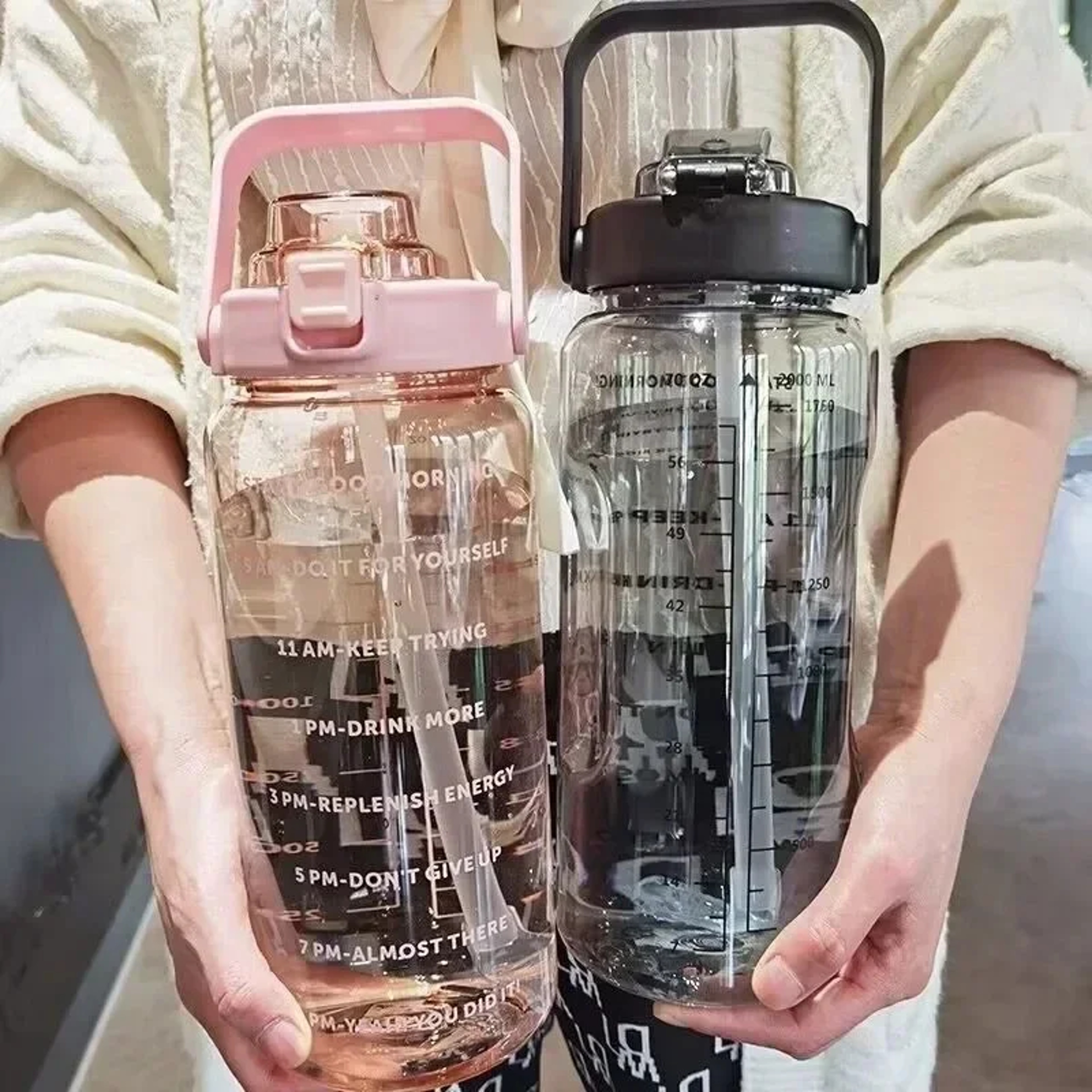 Water Bottle with Straw and Time Marker for Sports Fitness and Outdoor Activities – view 5
