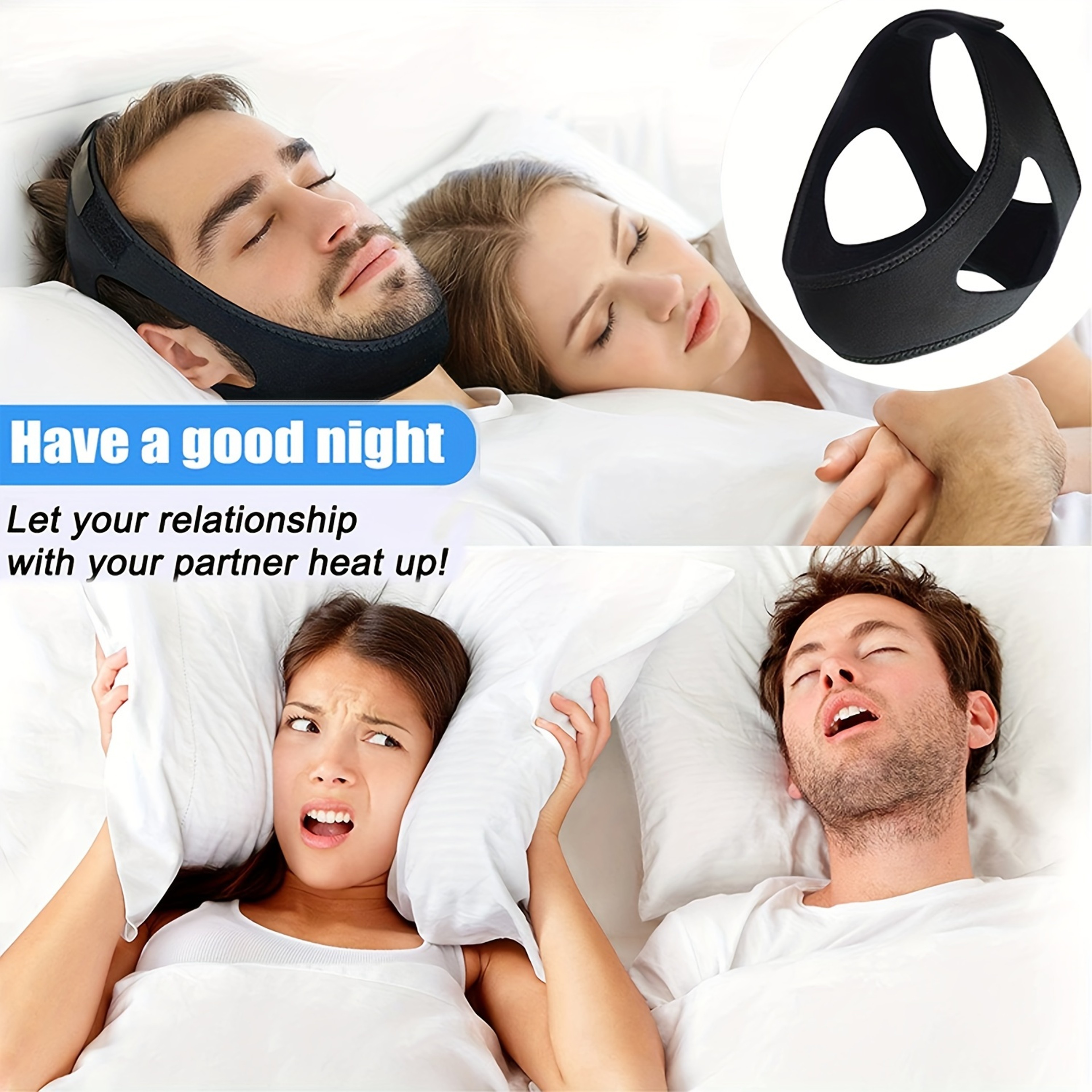 Anti Snoring Chin Strap Soft Neoprene Jaw Support Belt For Sleeping 0