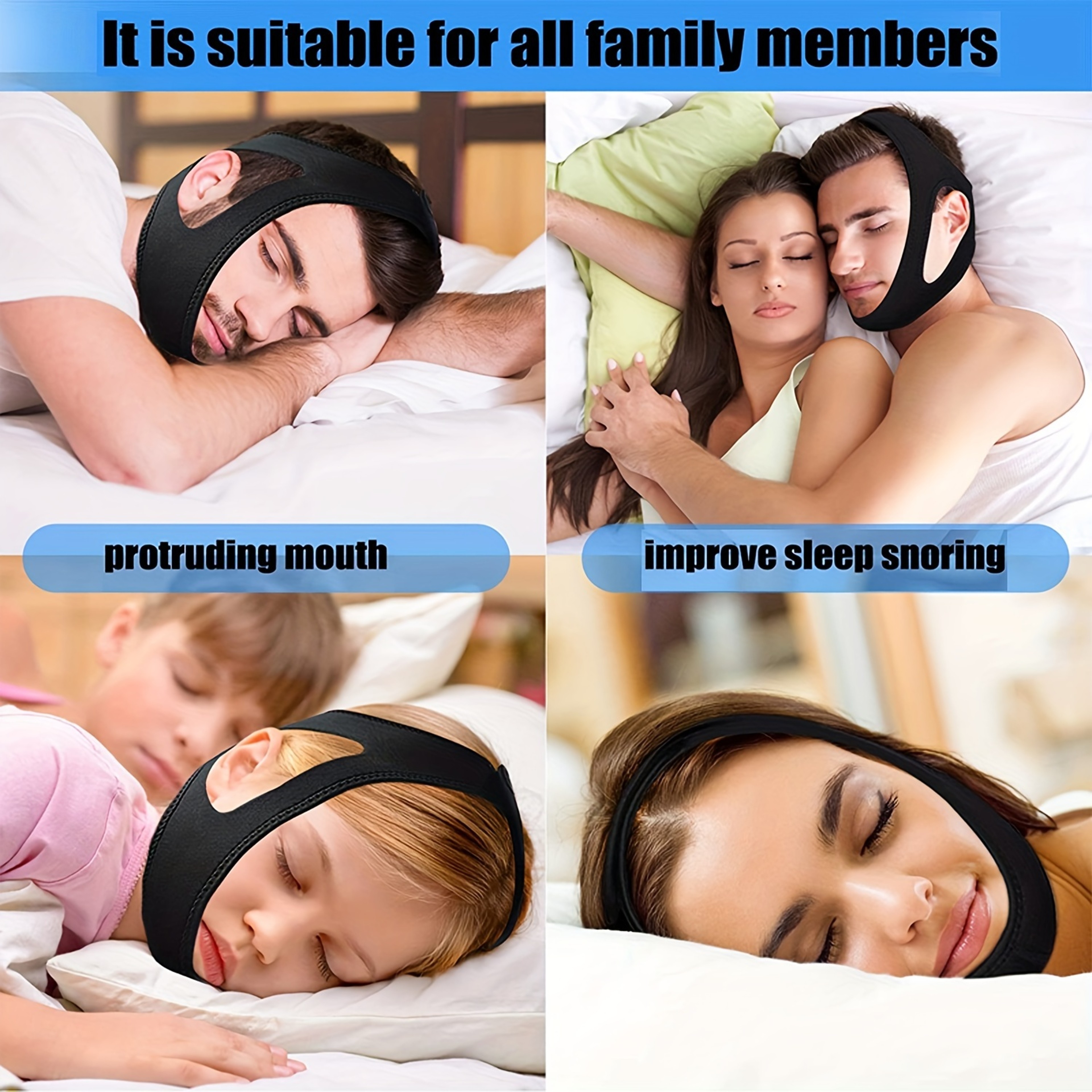 Anti Snoring Chin Strap Soft Neoprene Jaw Support Belt For Sleeping 2
