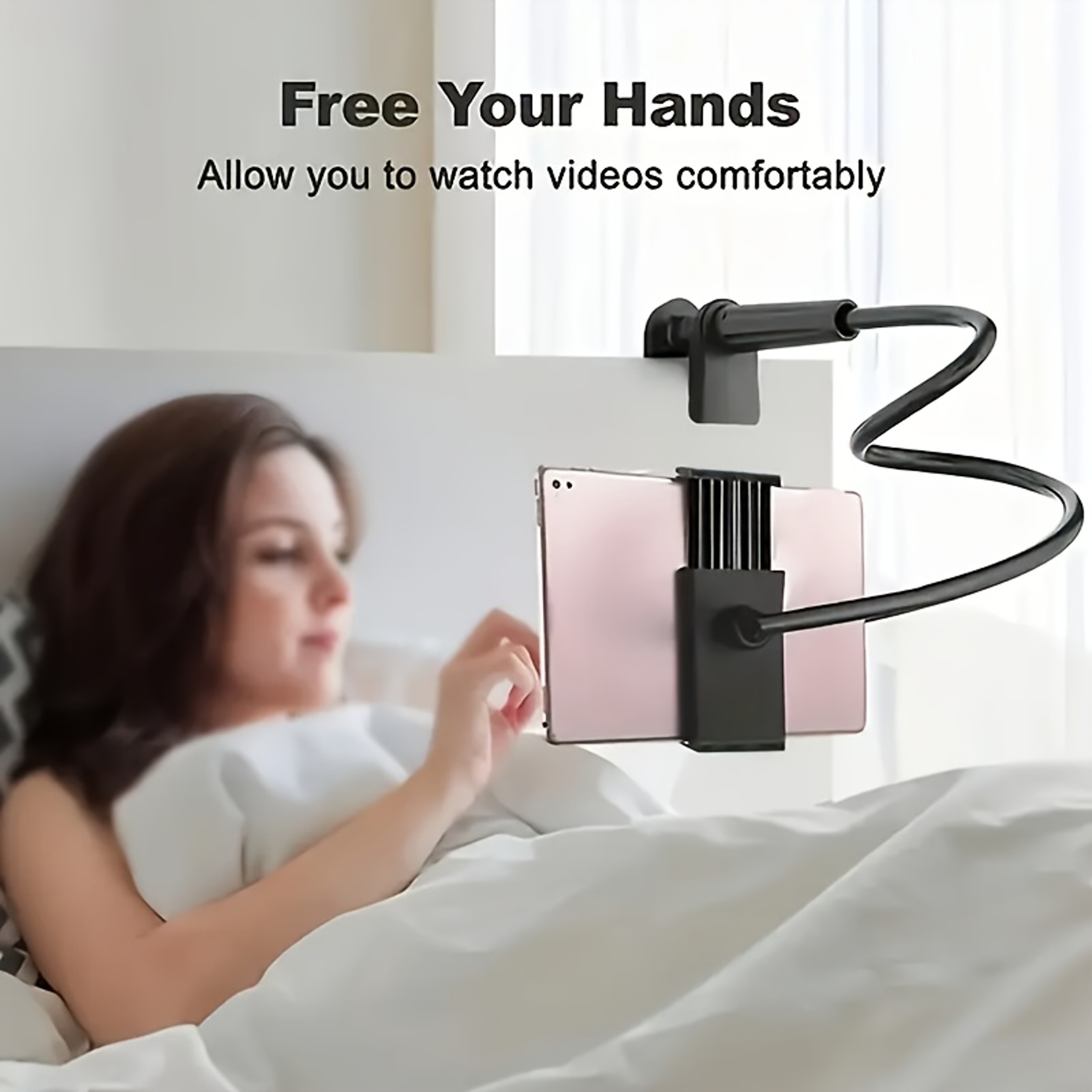 Rotating Tablet and Phone Holder with Adjustable Spiral Base – view 4