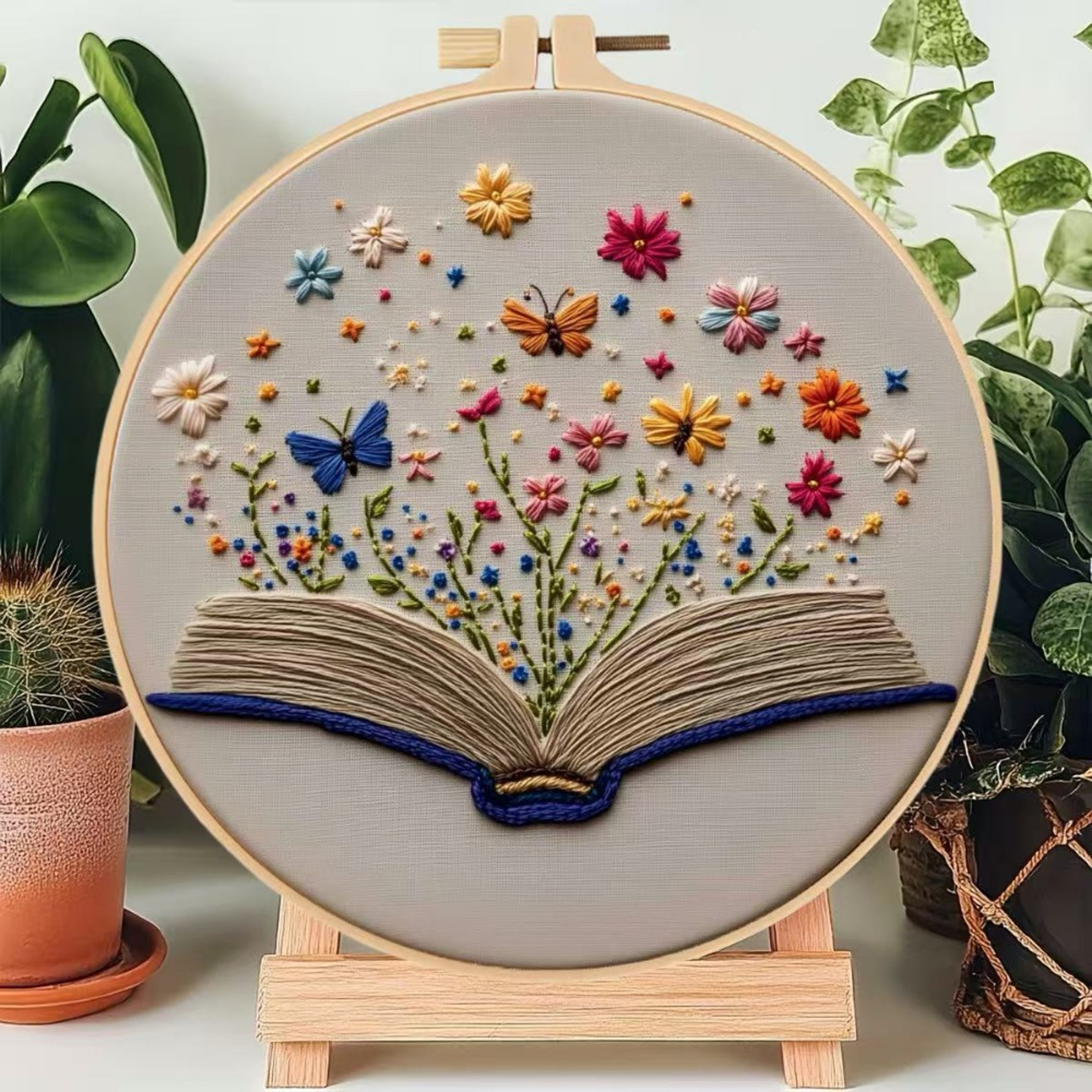 Floral Embroidery DIY Craft Kit Cotton Hand-Stitching Set for Home Decor – view 5