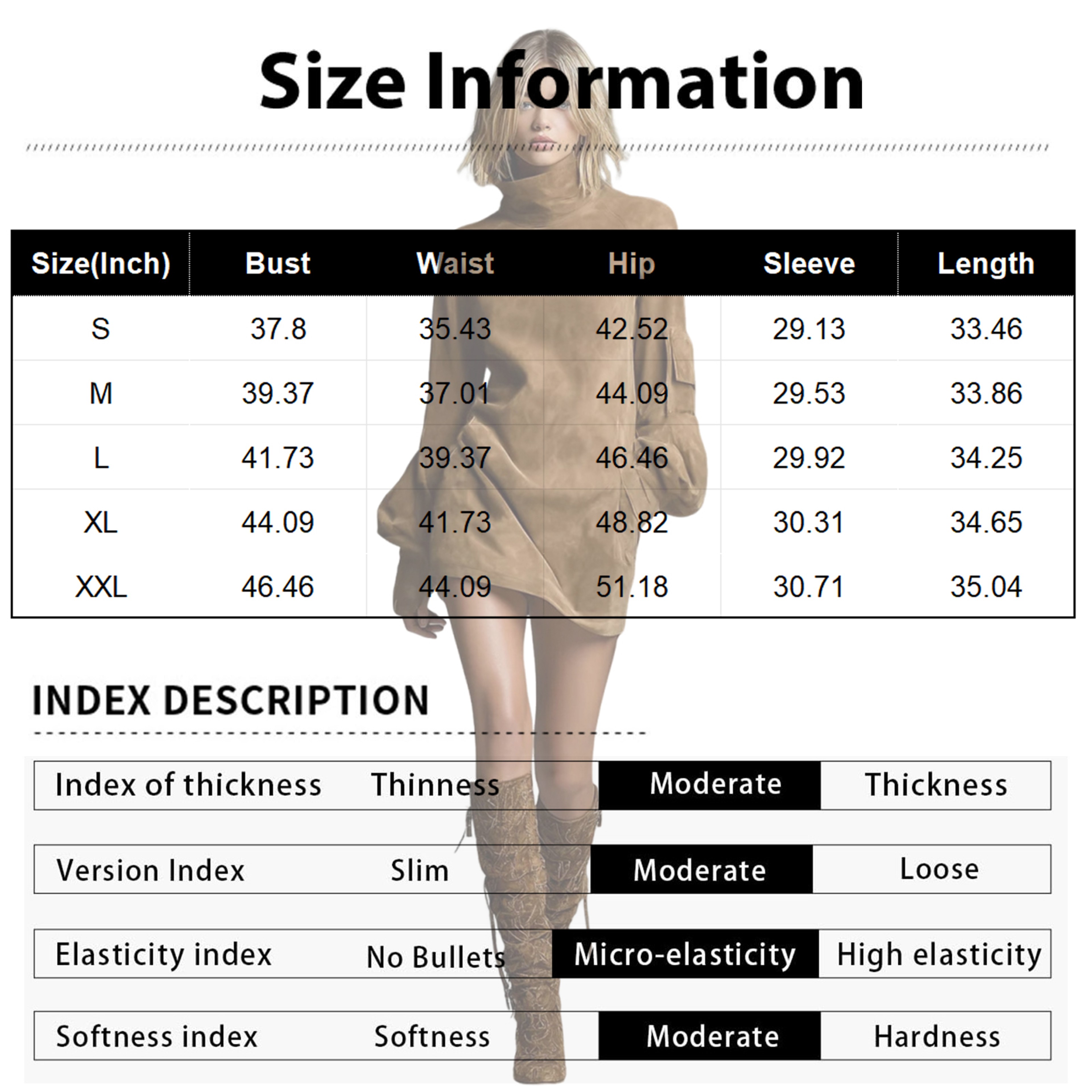 Womens A-Line Knee-Length Dress with Long Sleeves and Pockets – view 6