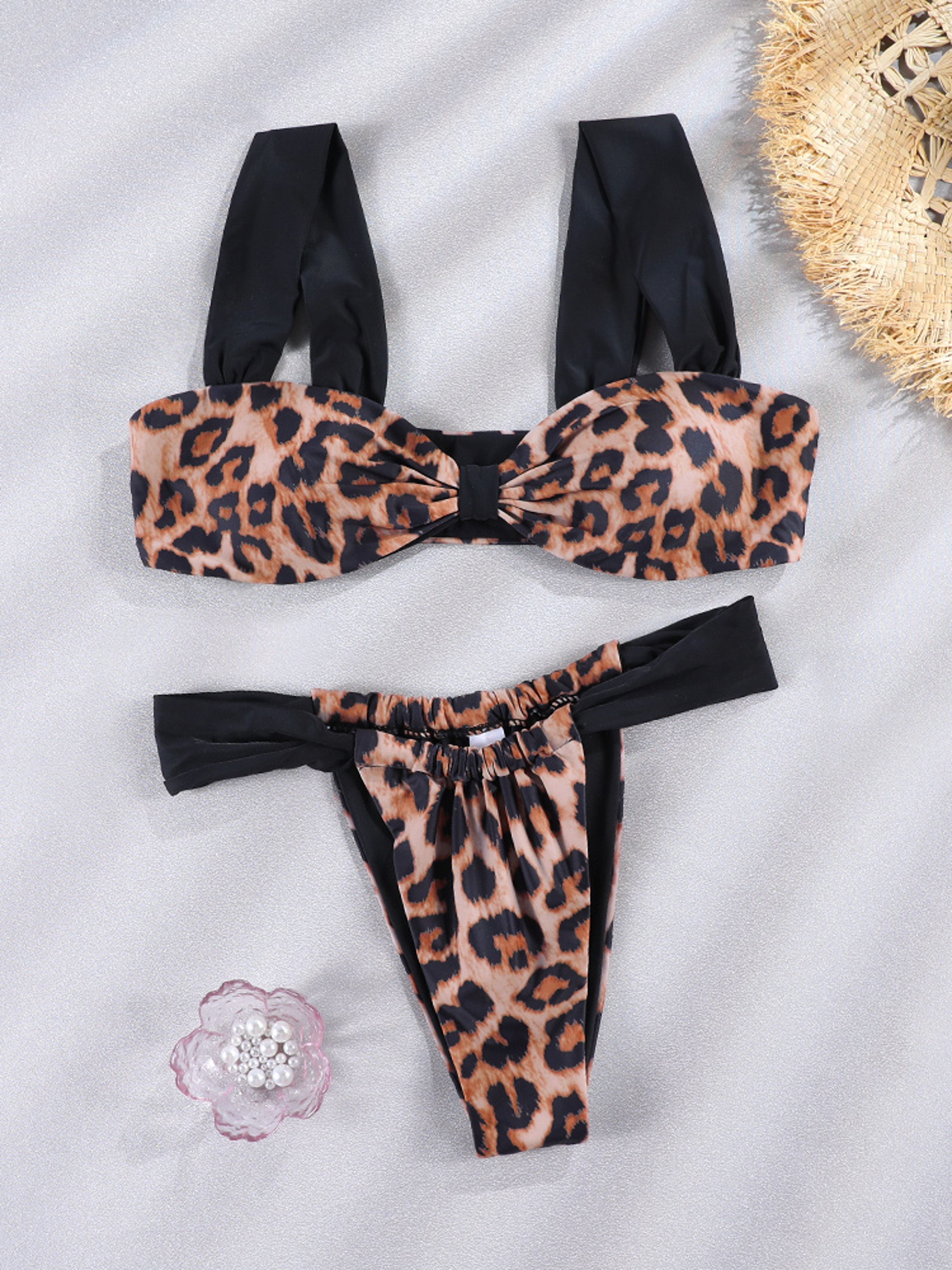 Womens Zebra Print Push-Up Bikini Set Underwire Deep V Neck Two-Piece Swimwear – view 10