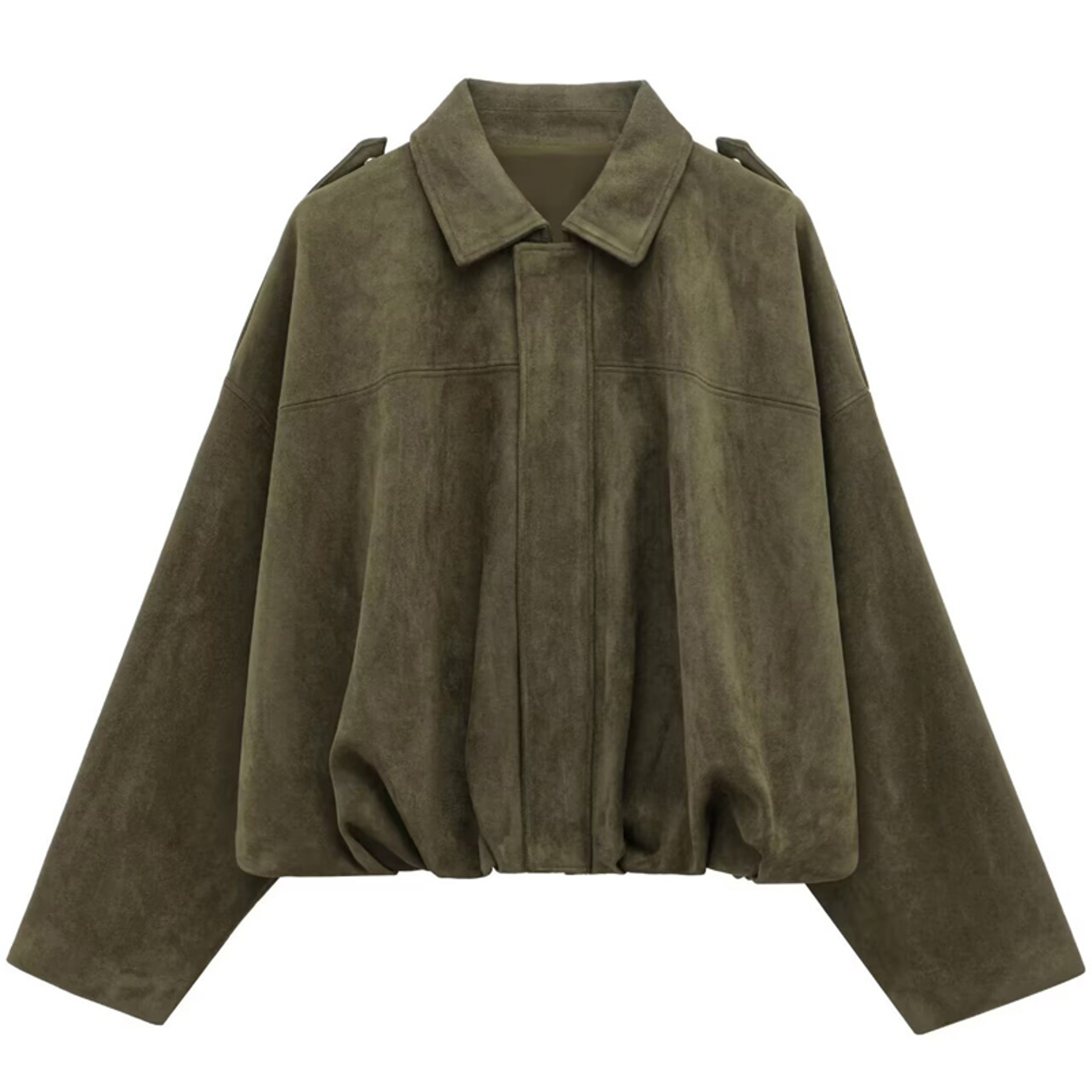 Womens Cropped Bomber Jacket With Oversized Batwing Sleeves 10