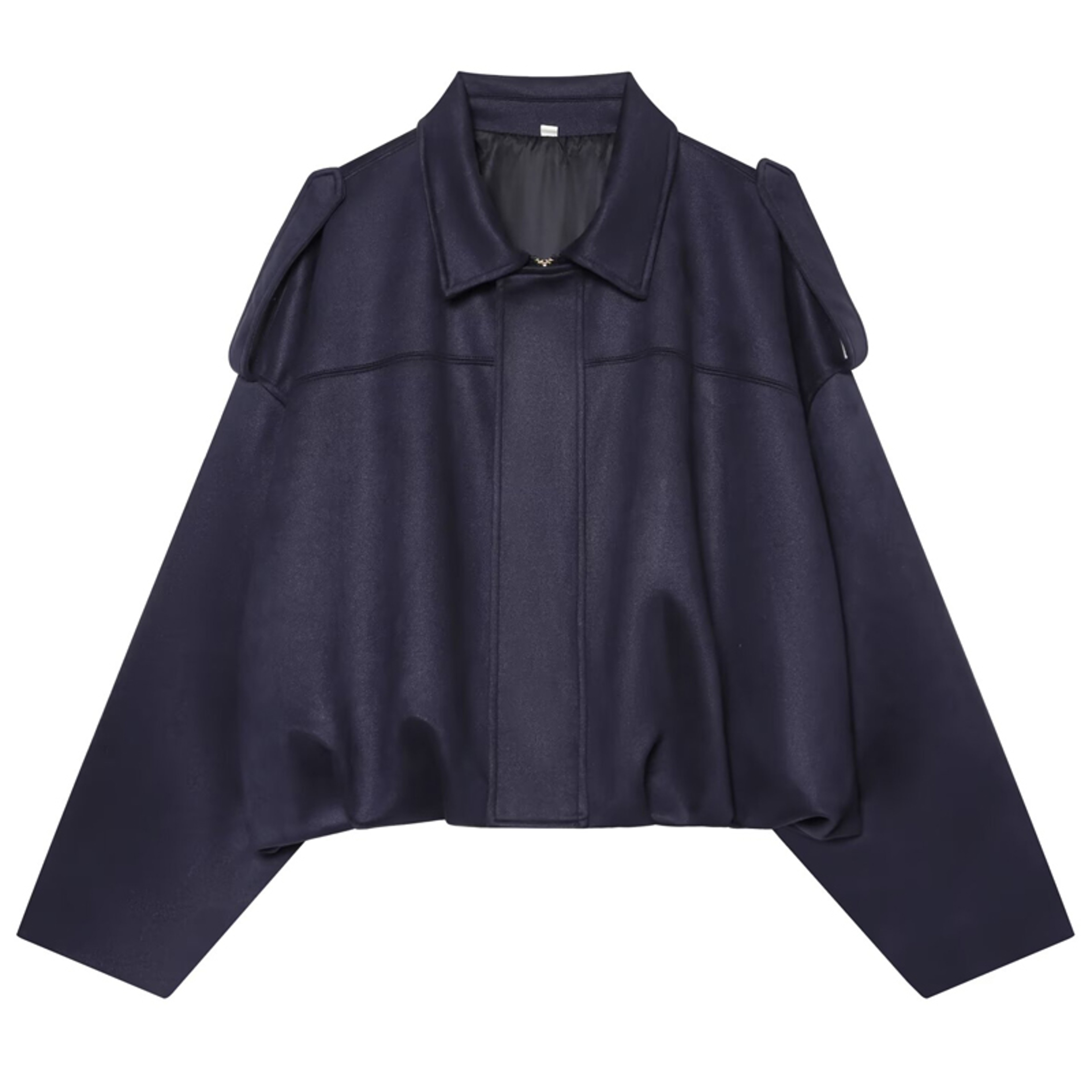 Womens Cropped Bomber Jacket With Oversized Batwing Sleeves 11