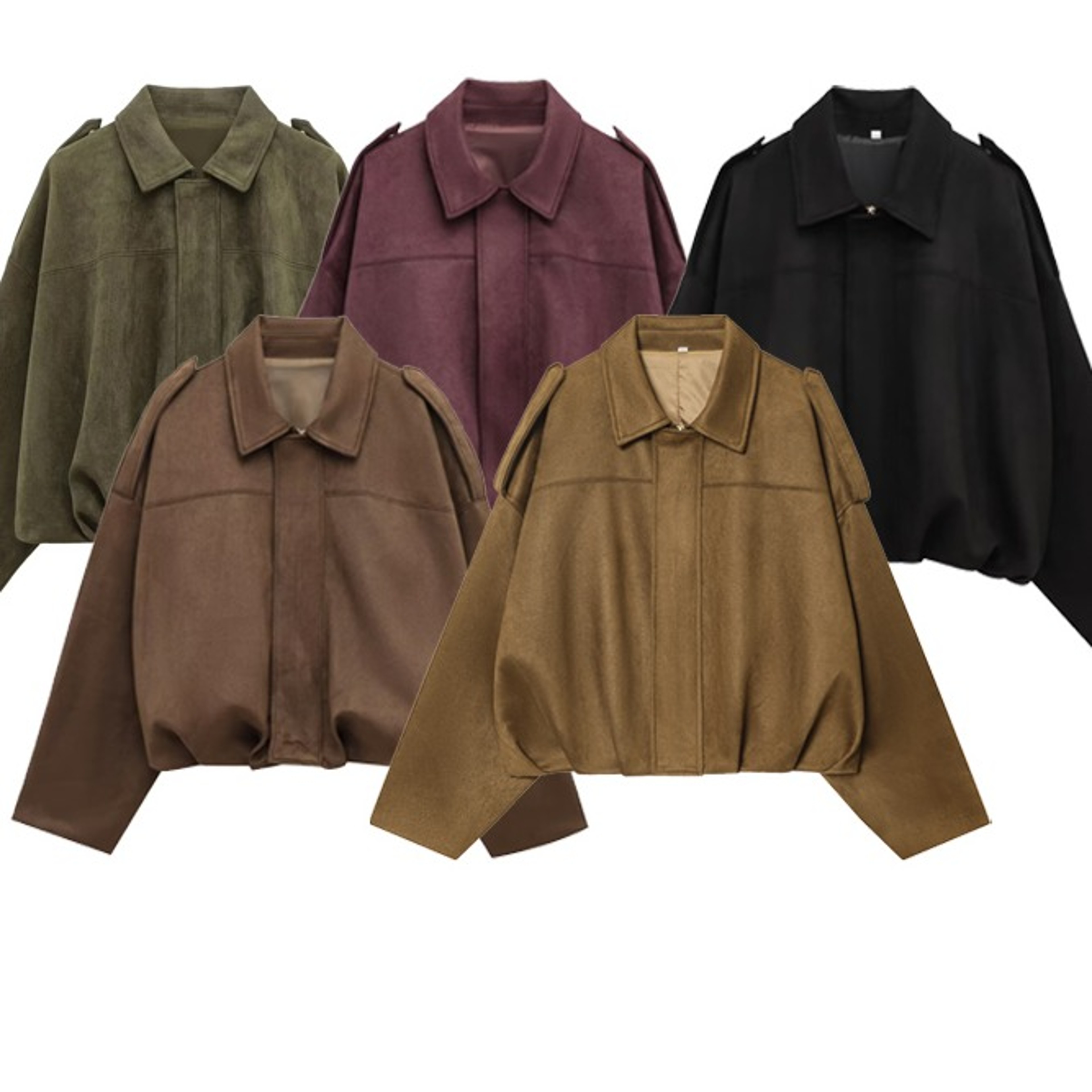 Womens Cropped Bomber Jacket with Oversized Batwing Sleevesjpg