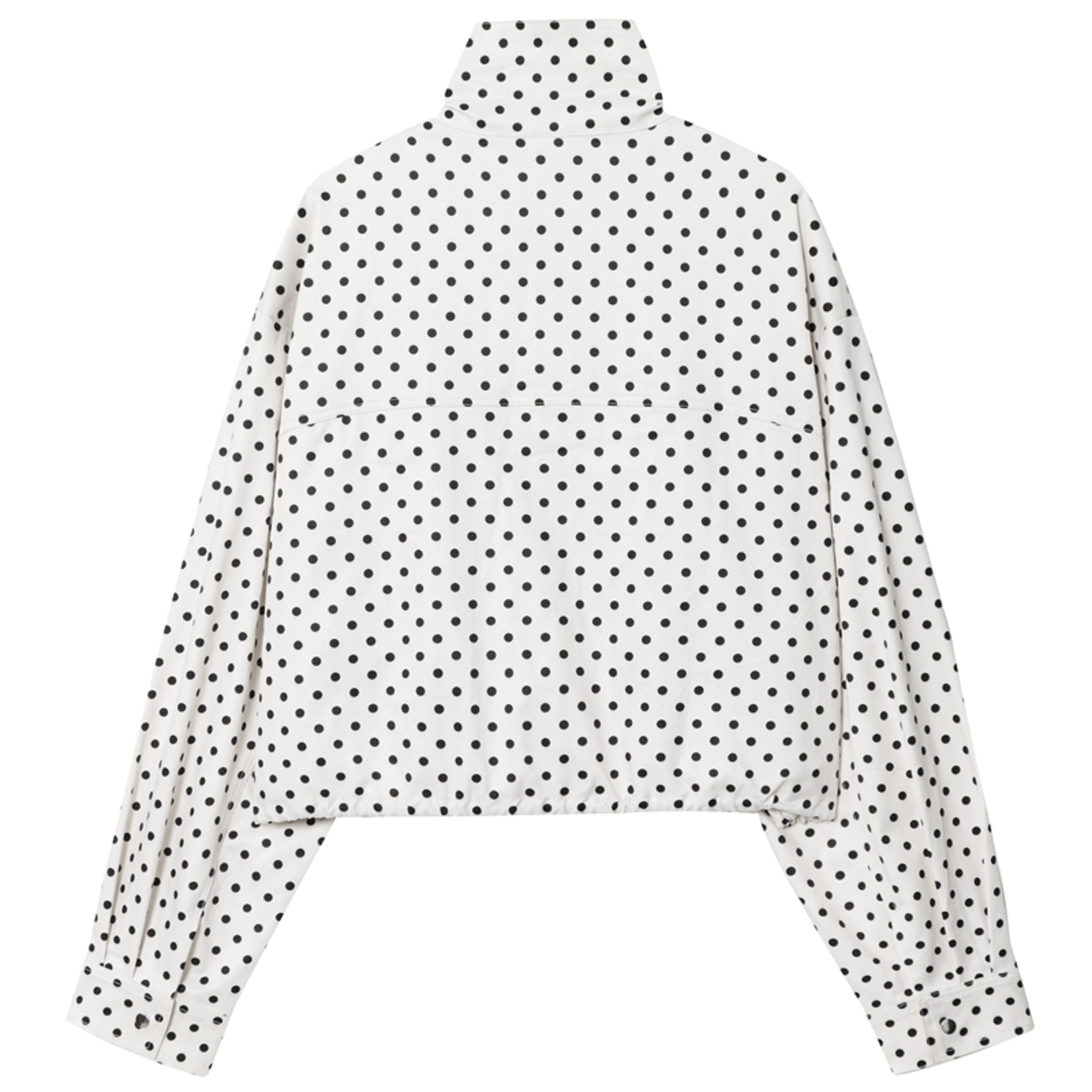 Womens Polka Dot Bomber Jacket Oversized ZipUp Streetwear Outerwear 2