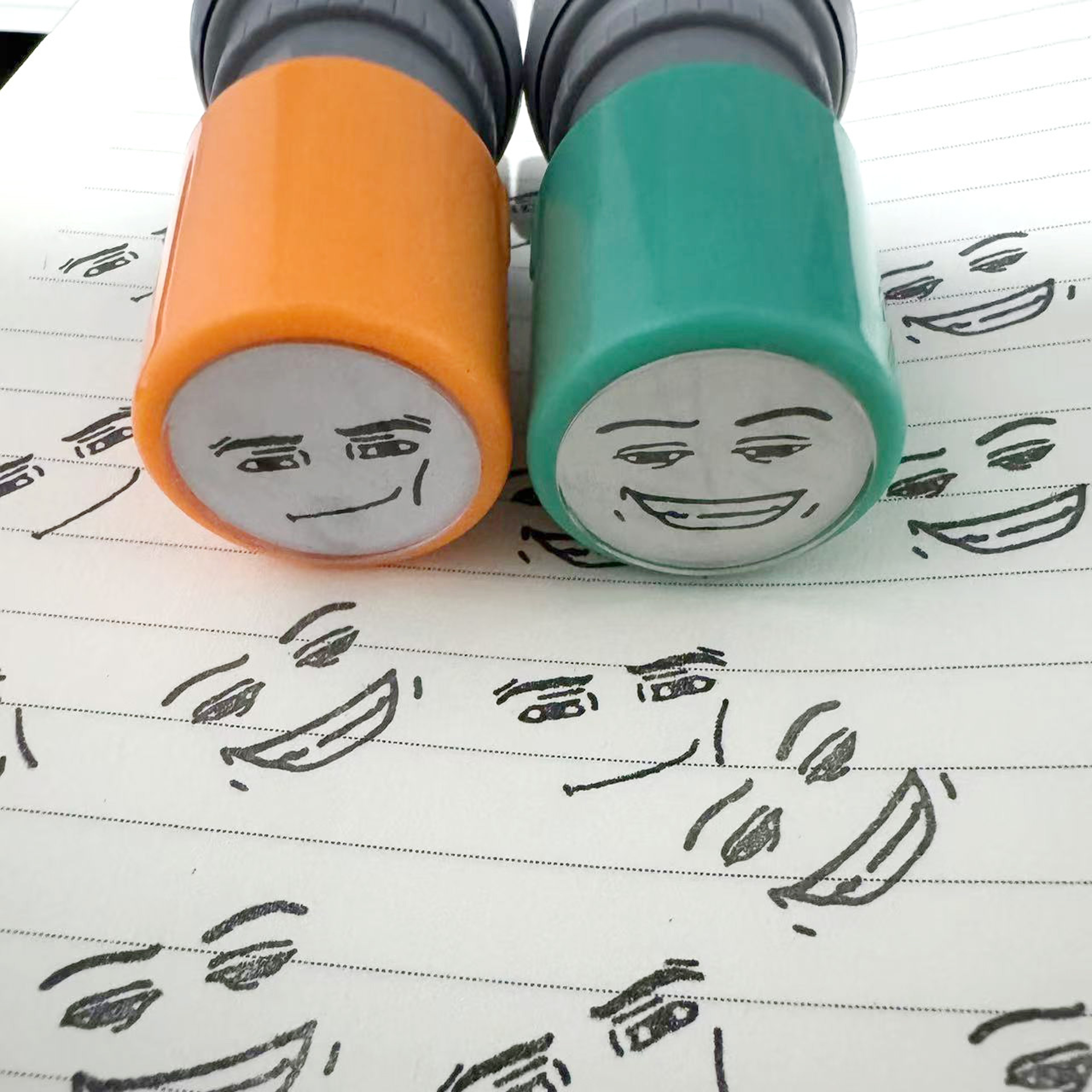 Funny Smiley Face Rubber Stamp For Journals Planners And Notebooks 0