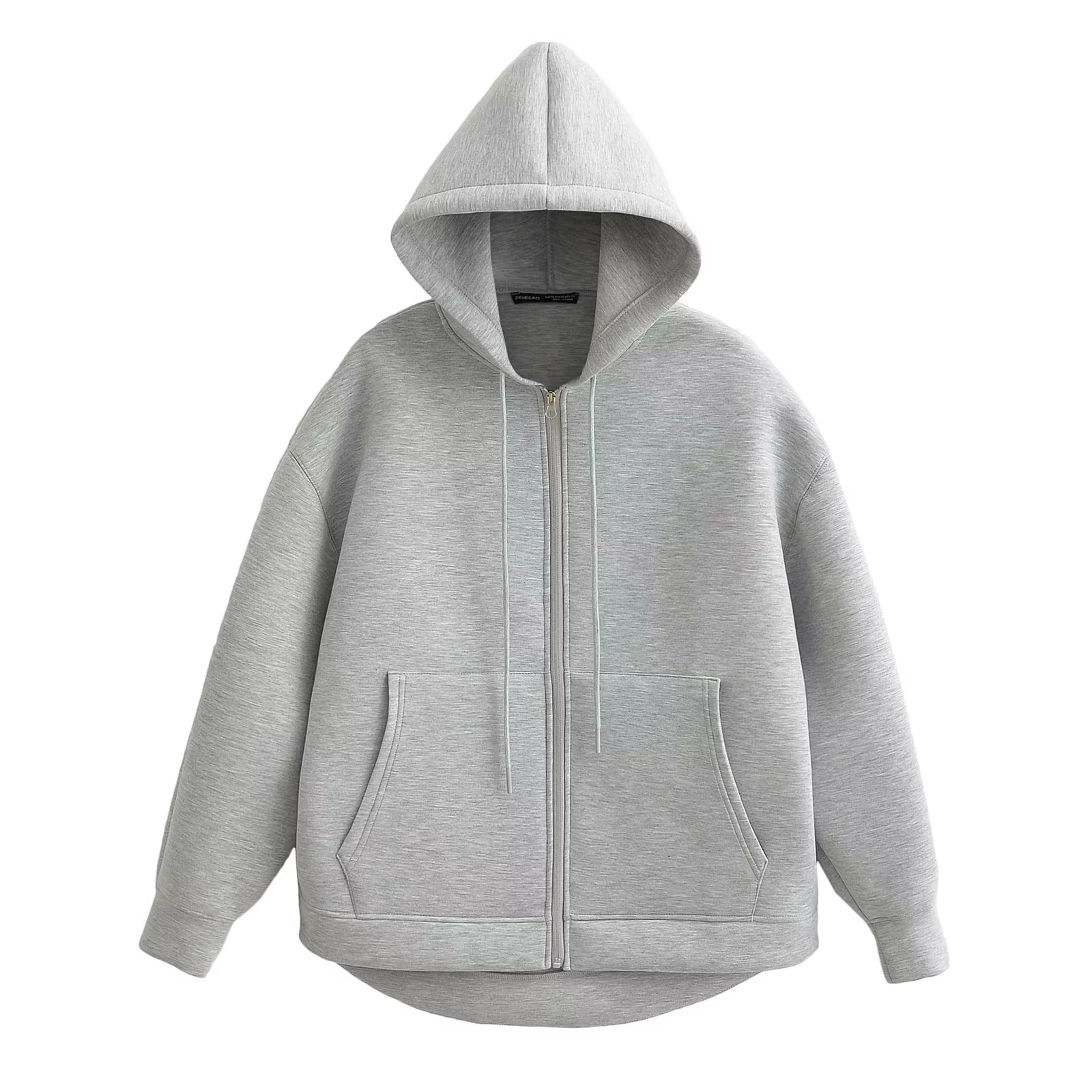 Womens Oversized Zip-Up Hoodie Loose Fit Solid Color Casual Jacket – view 8