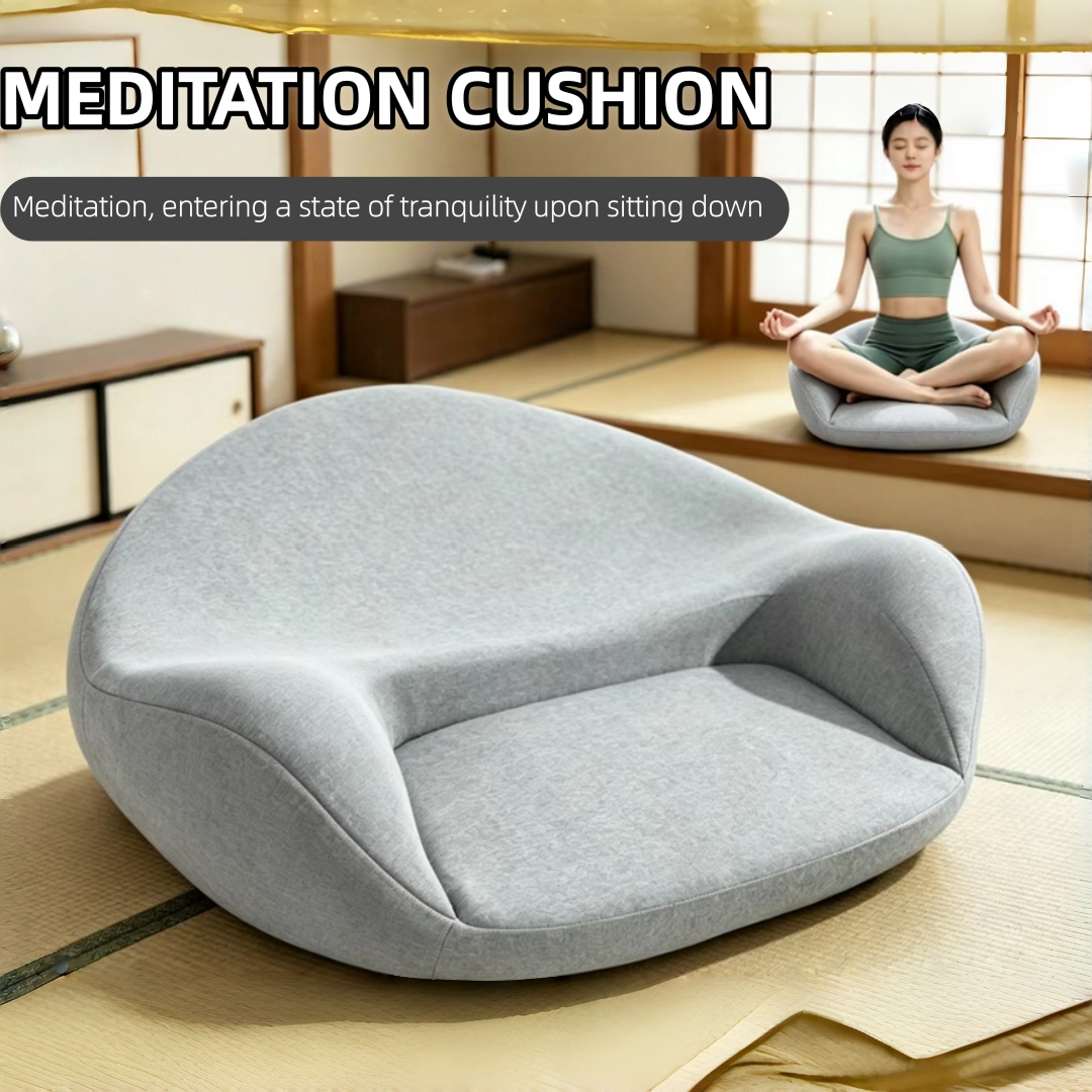Ergonomic Meditation Cushion for Cross-Legged Yoga and Kneeling Support – view 1