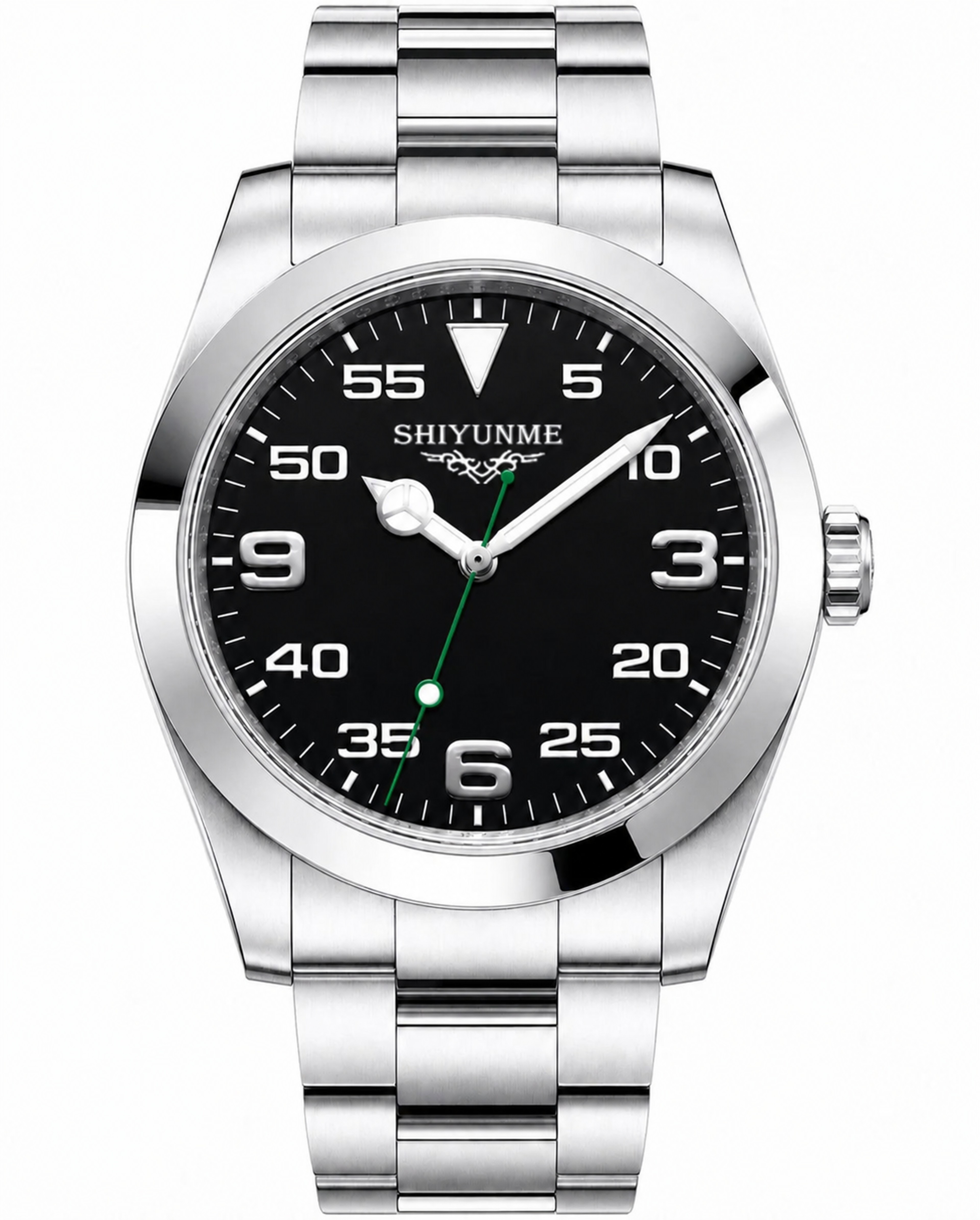 Mens Automatic Mechanical Wristwatch with Stainless Steel Band and Sapphire Crystal – view 4