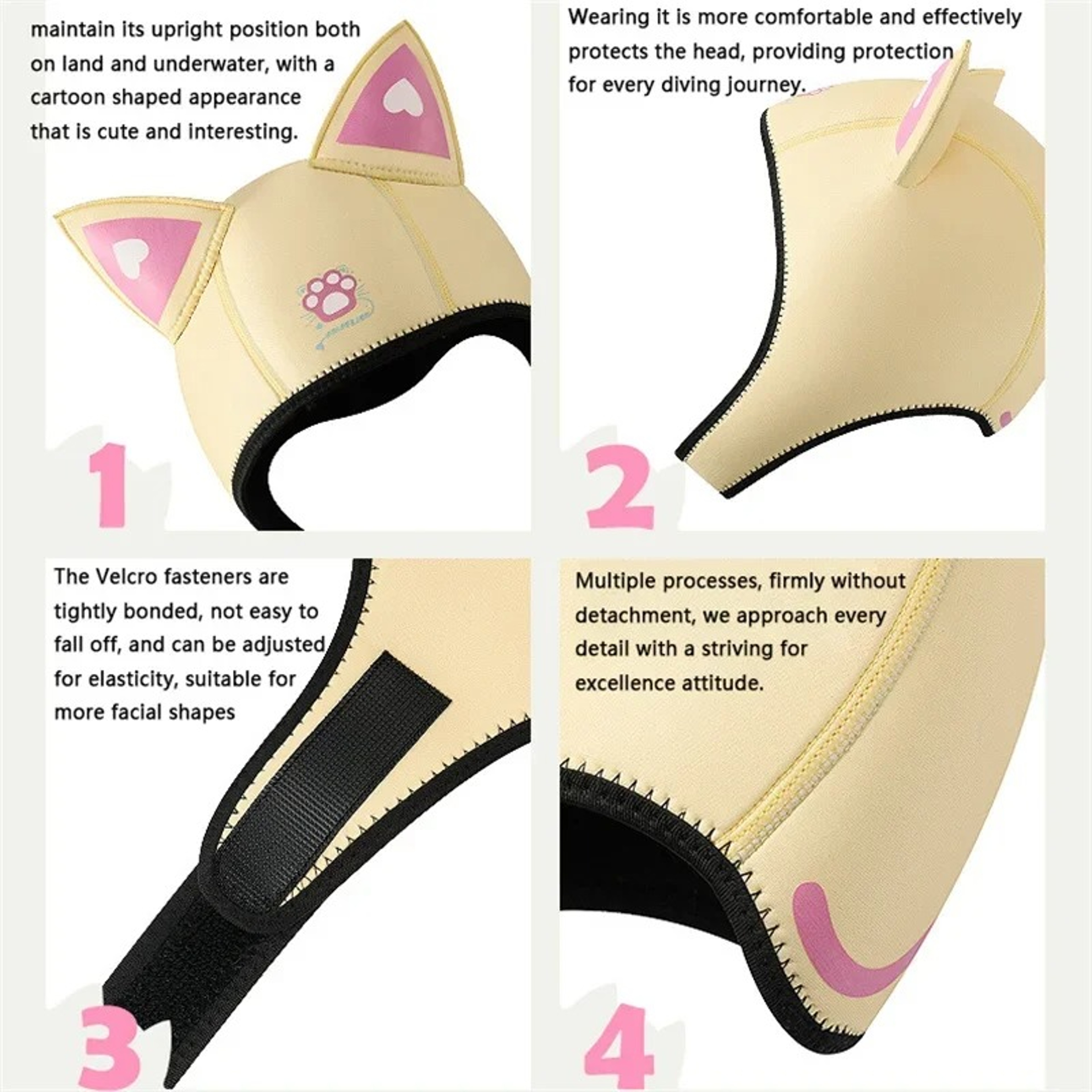 Cat Ears Diving Hood 3mm Neoprene Wetsuit Hood for Surfing and Snorkeling – view 5
