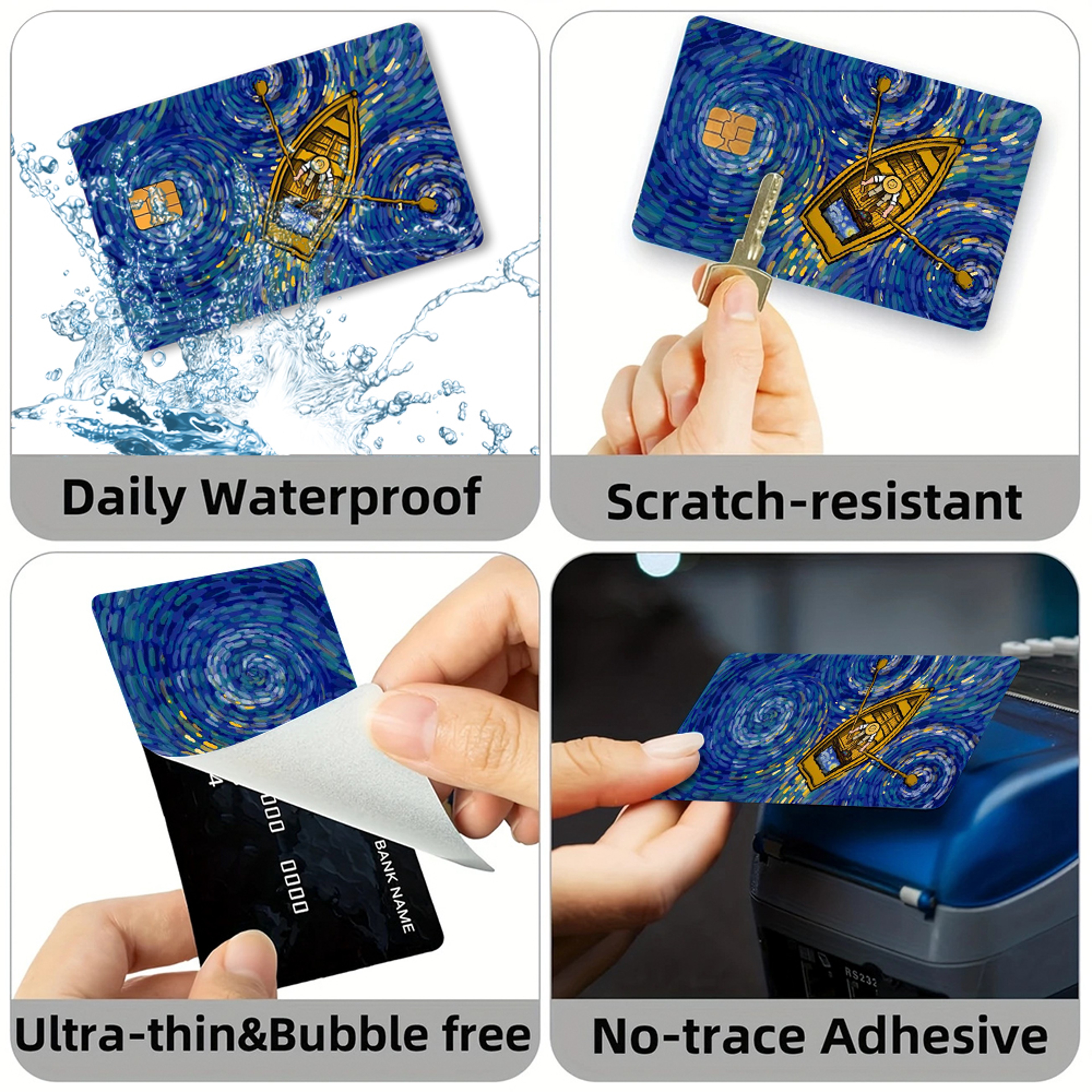 Waterproof Credit Card Skin Sticker with Cartoon Tear-Effect Design – view 5