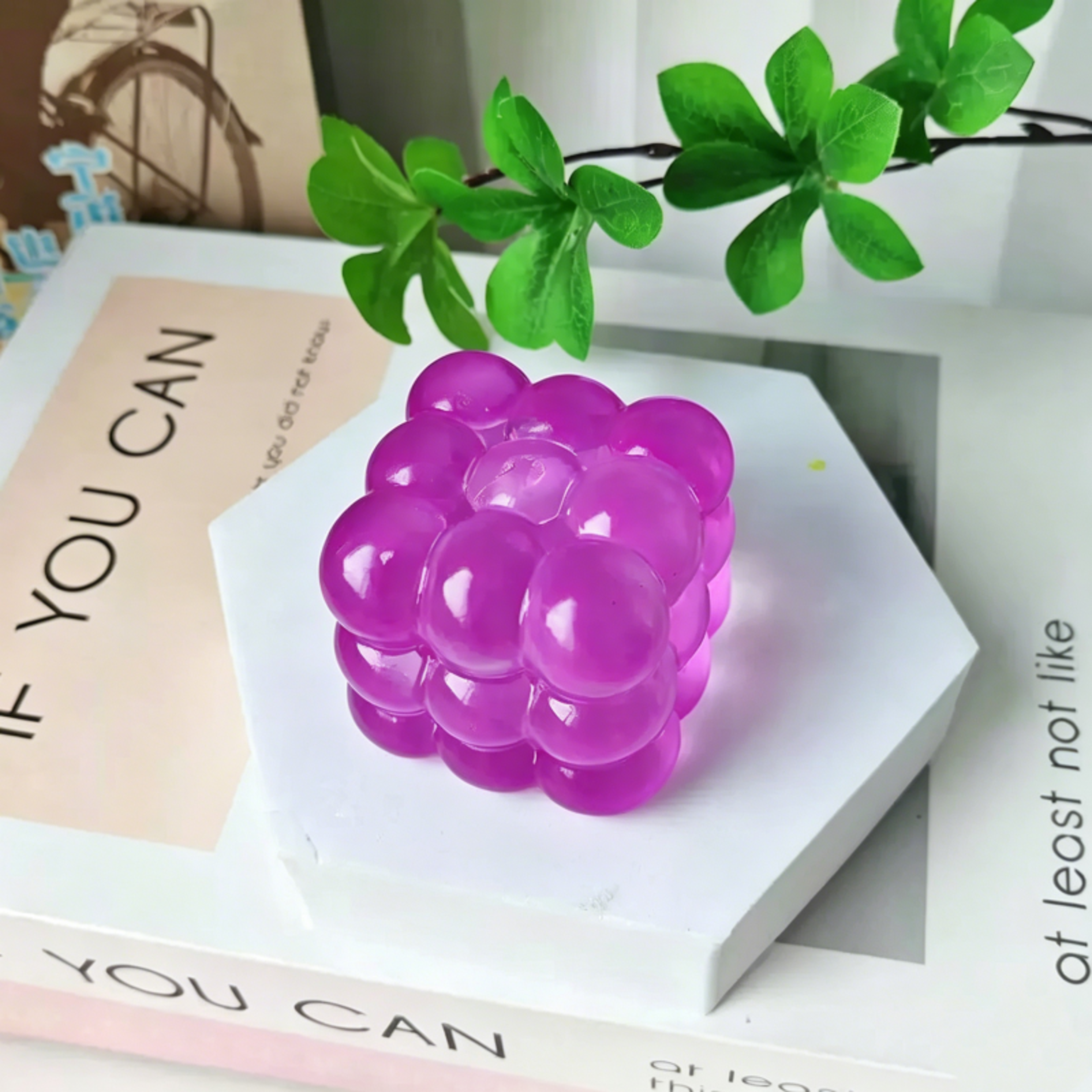 Clear Bubble Cube Fidget Toy Slow Rebound Sensory Squeeze Toy for Adults – view 5