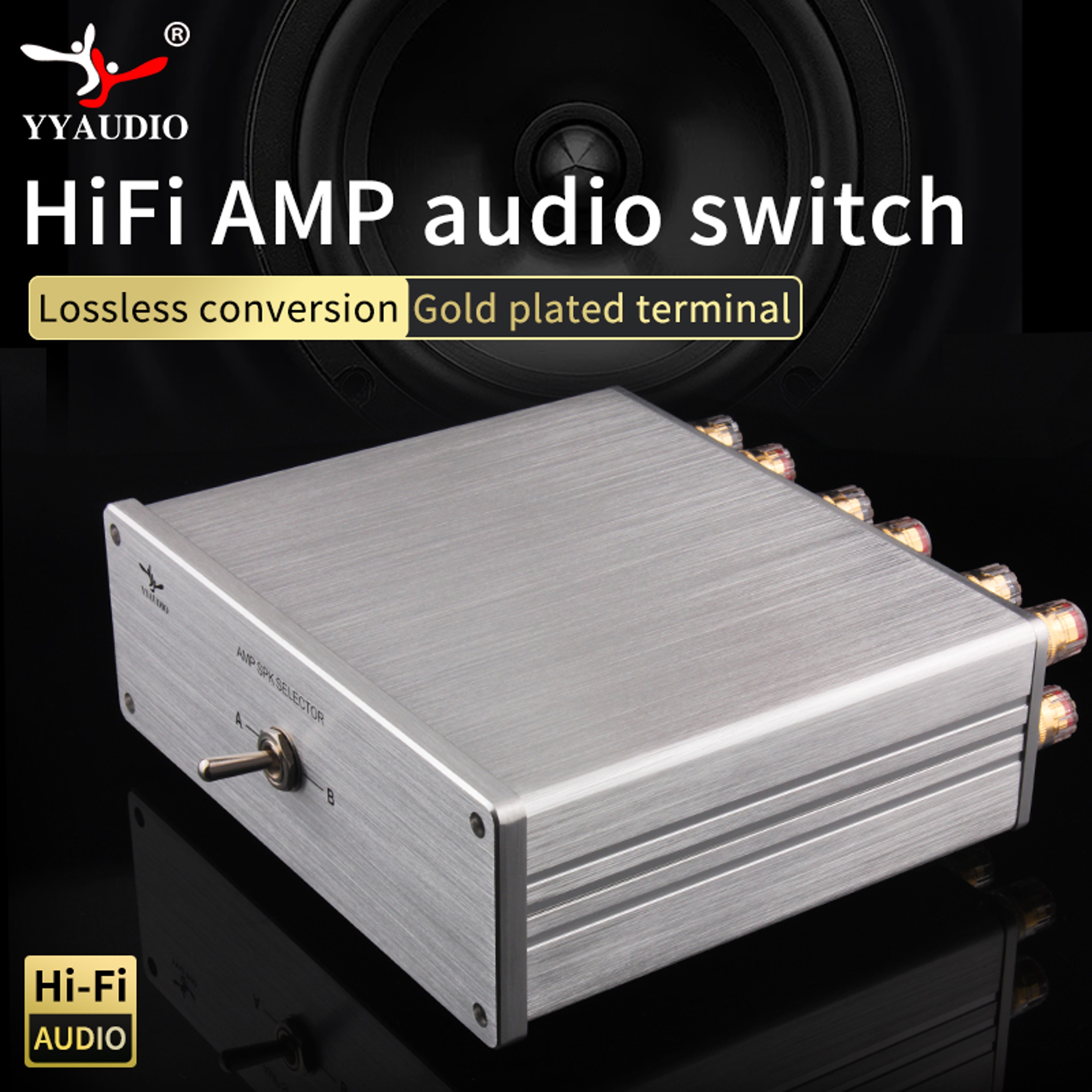 Out Audio Switcher with GldPlated Terminals for Home Theater Systems