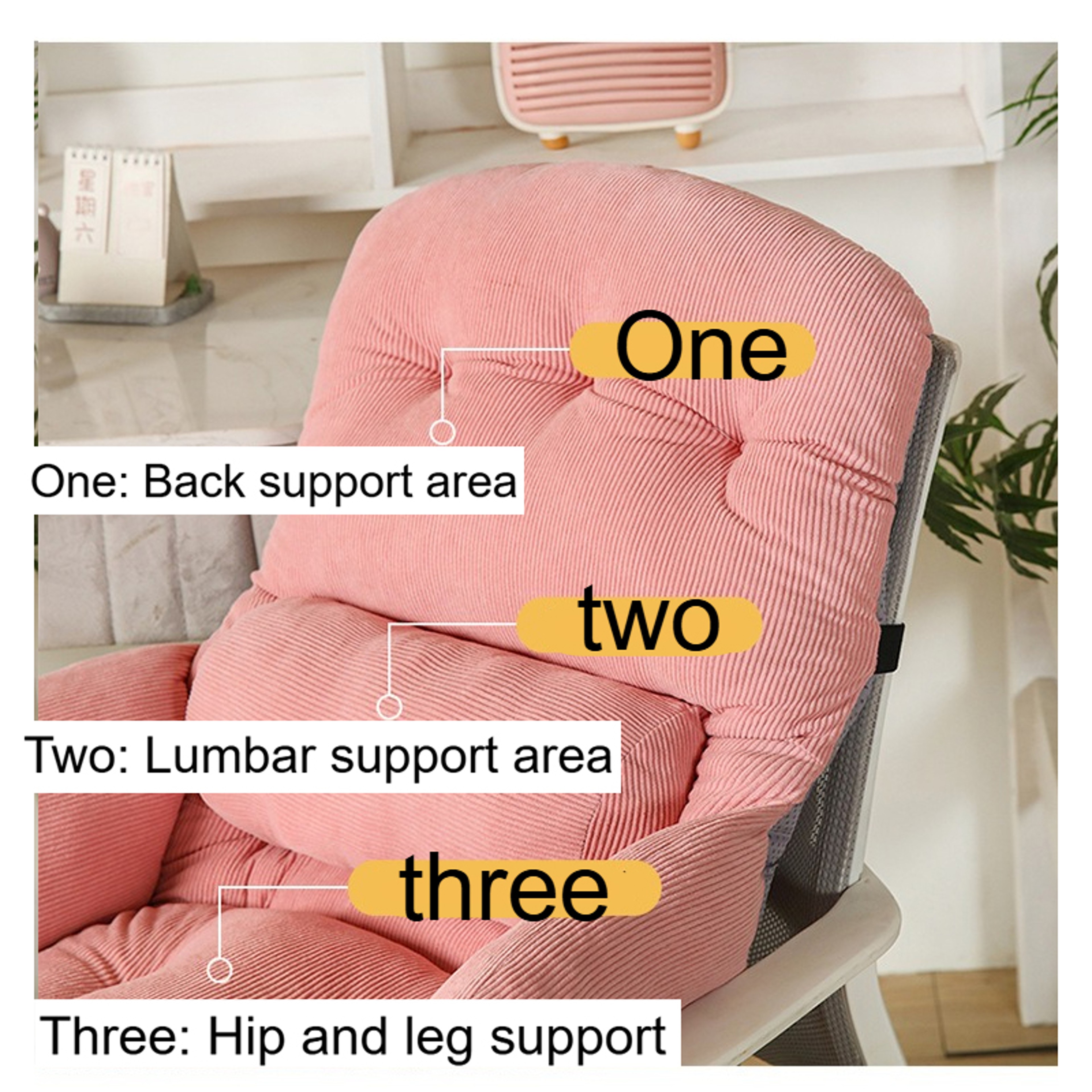 Ergonomic Office Chair Cushion with Memory Foam Backrest and Lumbar Support – view 5